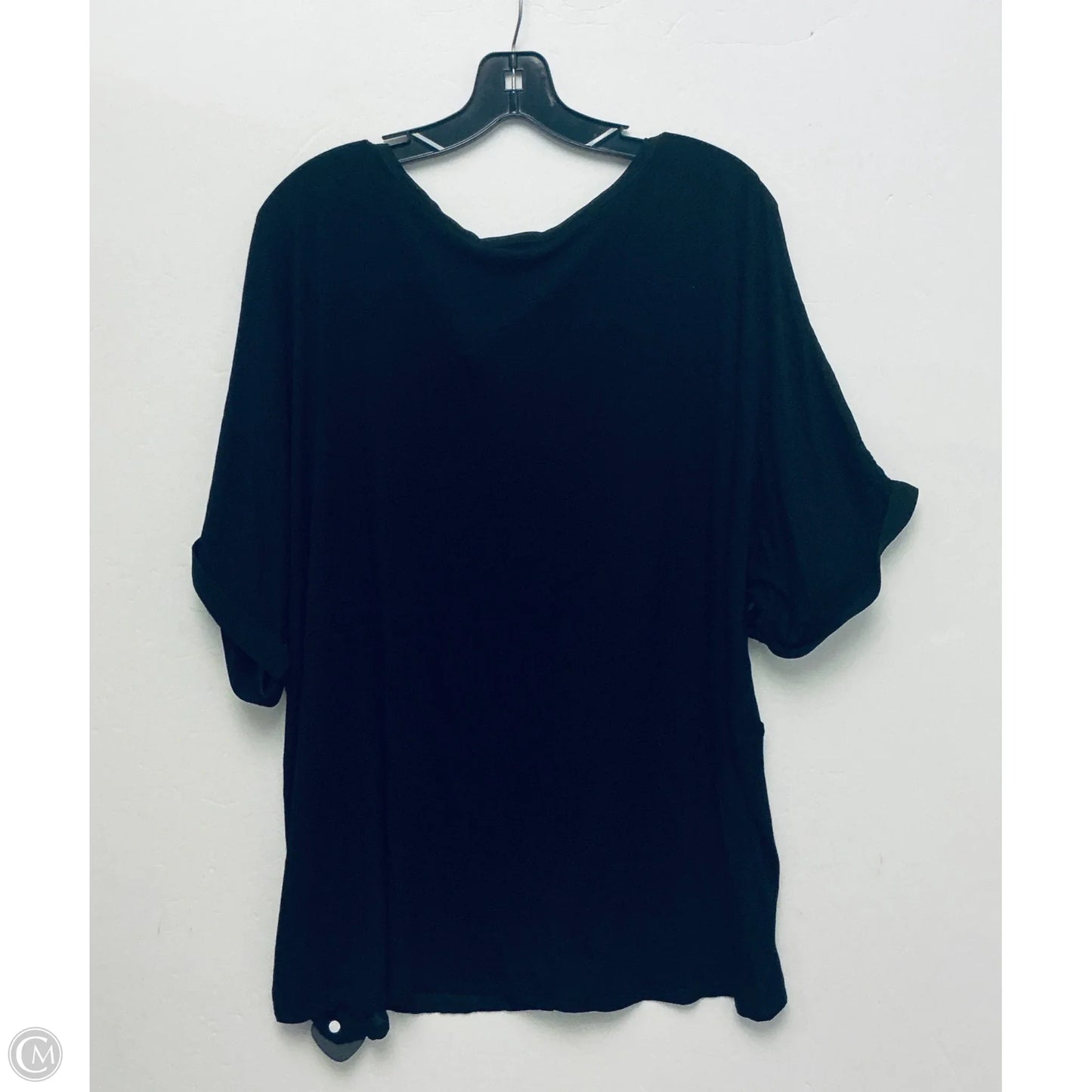 Top Short Sleeve By Clothes Mentor In Black, Size: 3x