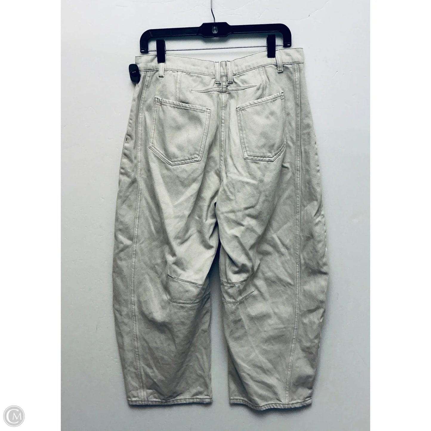 Jeans Wide Leg By Miou Muse In Cream Denim, Size: 12