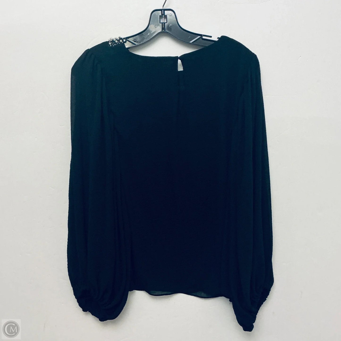 Top Long Sleeve By Cece In Black, Size: M