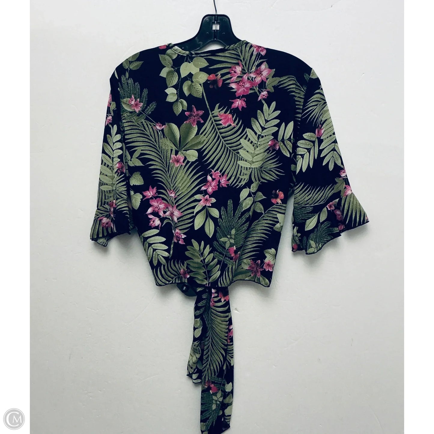 Top Short Sleeve By Cme In Tropical Print, Size: M
