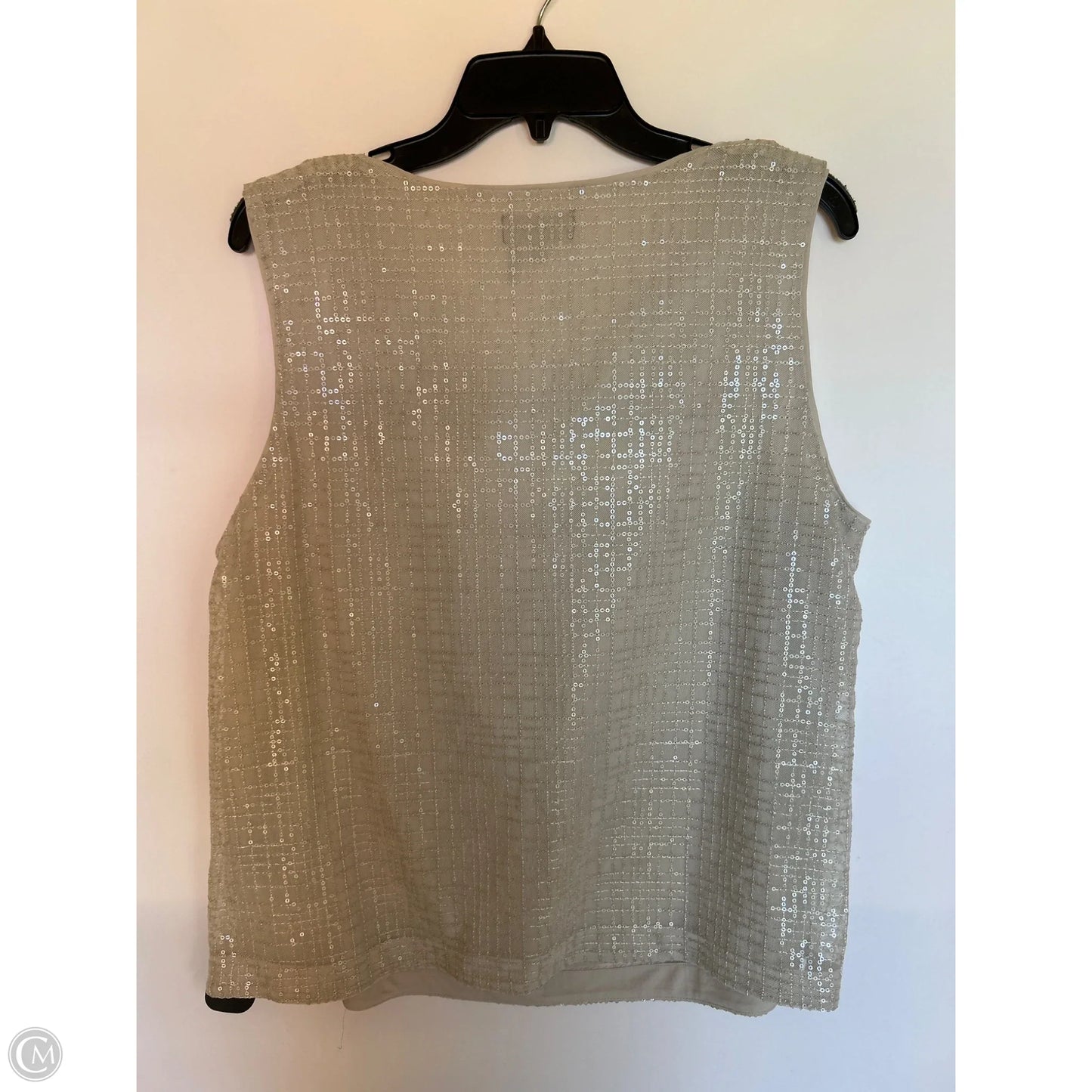 Top Sleeveless By Donna Karan In Taupe, Size: Xl