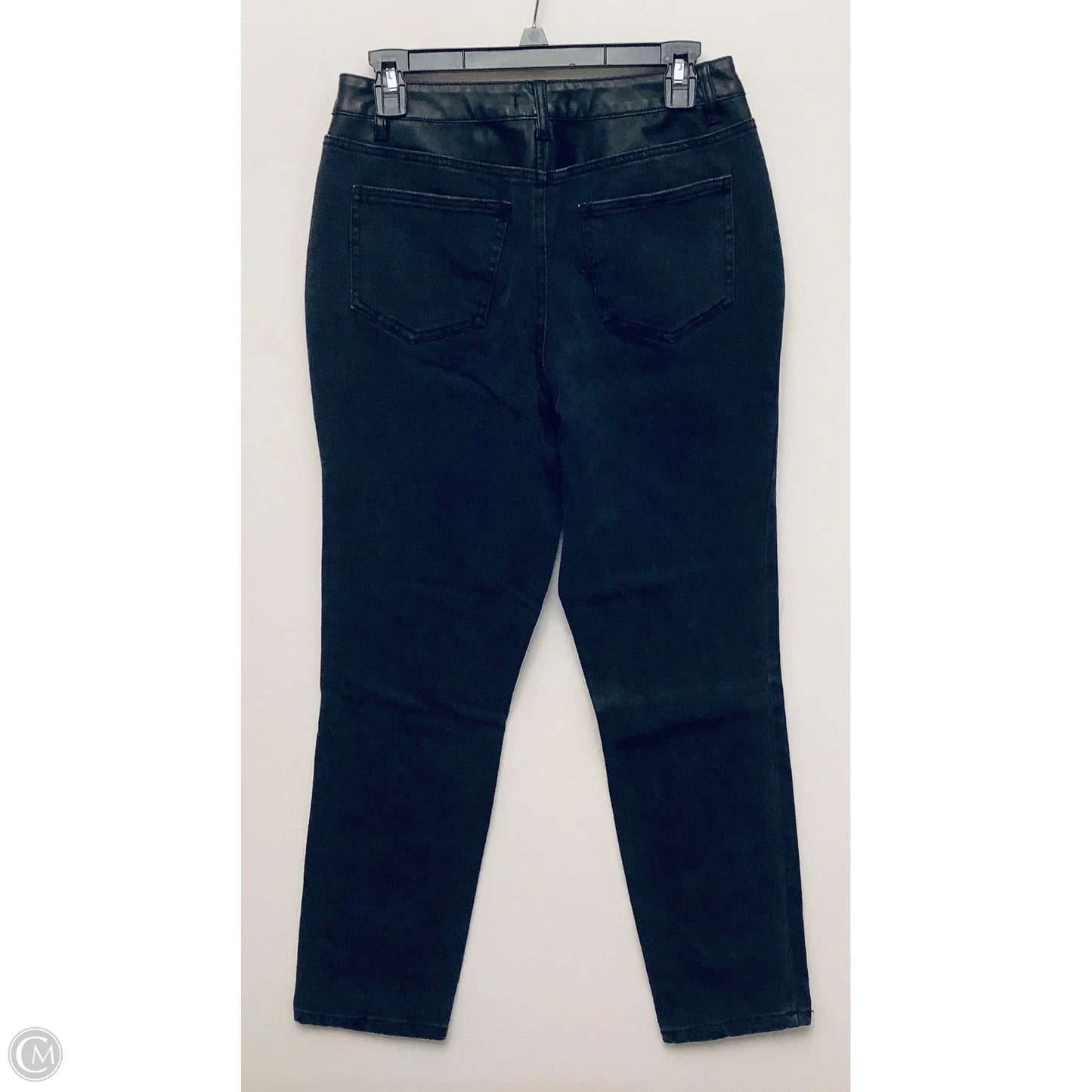 Jeans Straight By Versona In Black Denim, Size: 8
