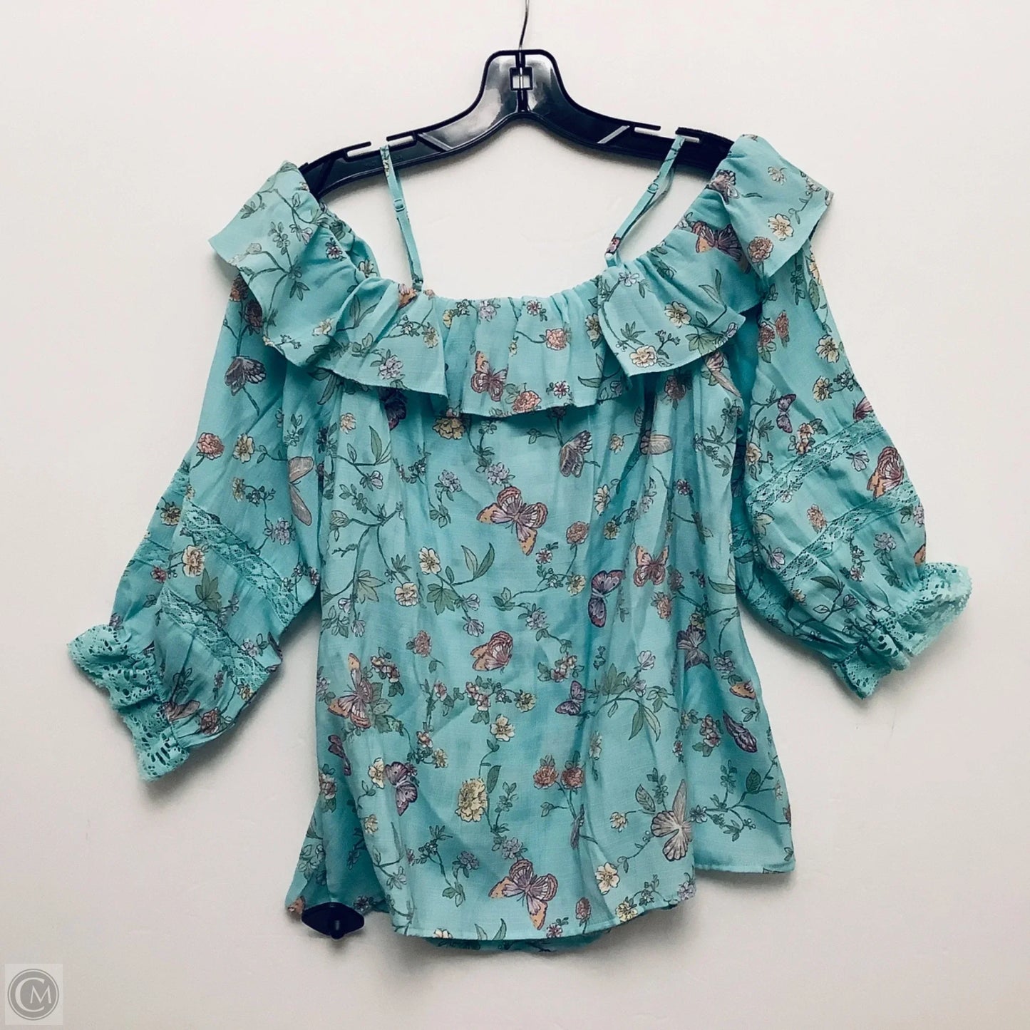 Top Long Sleeve By Cato In Green, Size: M