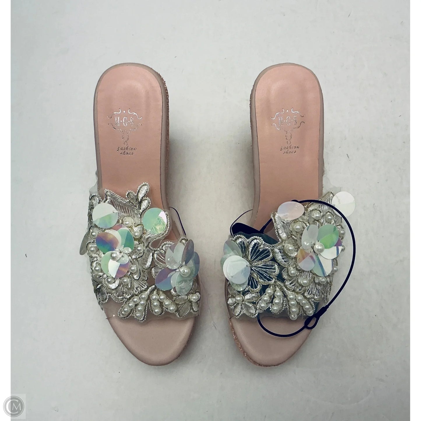Sandals Heels Wedge By Clothes Mentor In Pink, Size: 6
