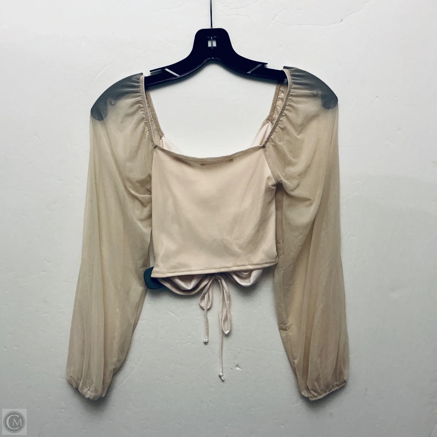 Top Long Sleeve By Blue Blush In Tan, Size: S
