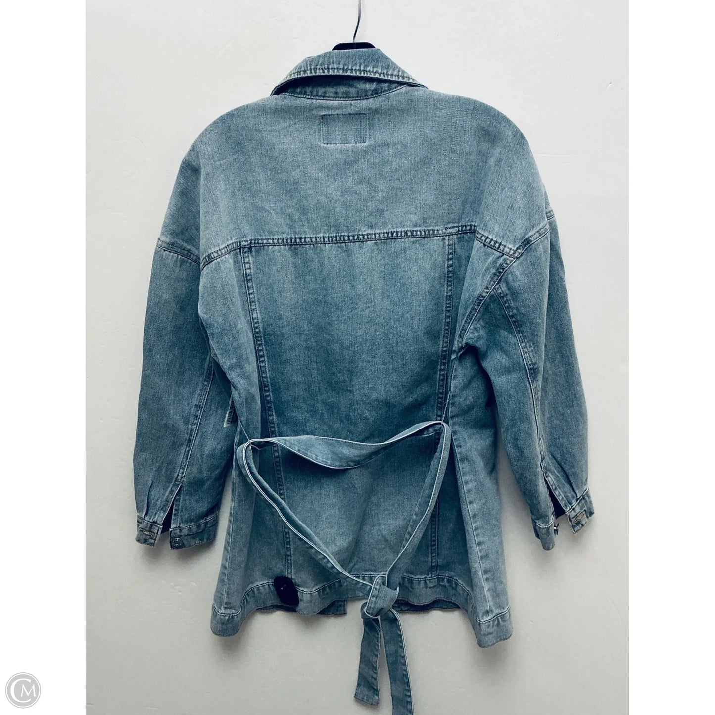 Jacket Denim By Guess In Blue Denim, Size: S