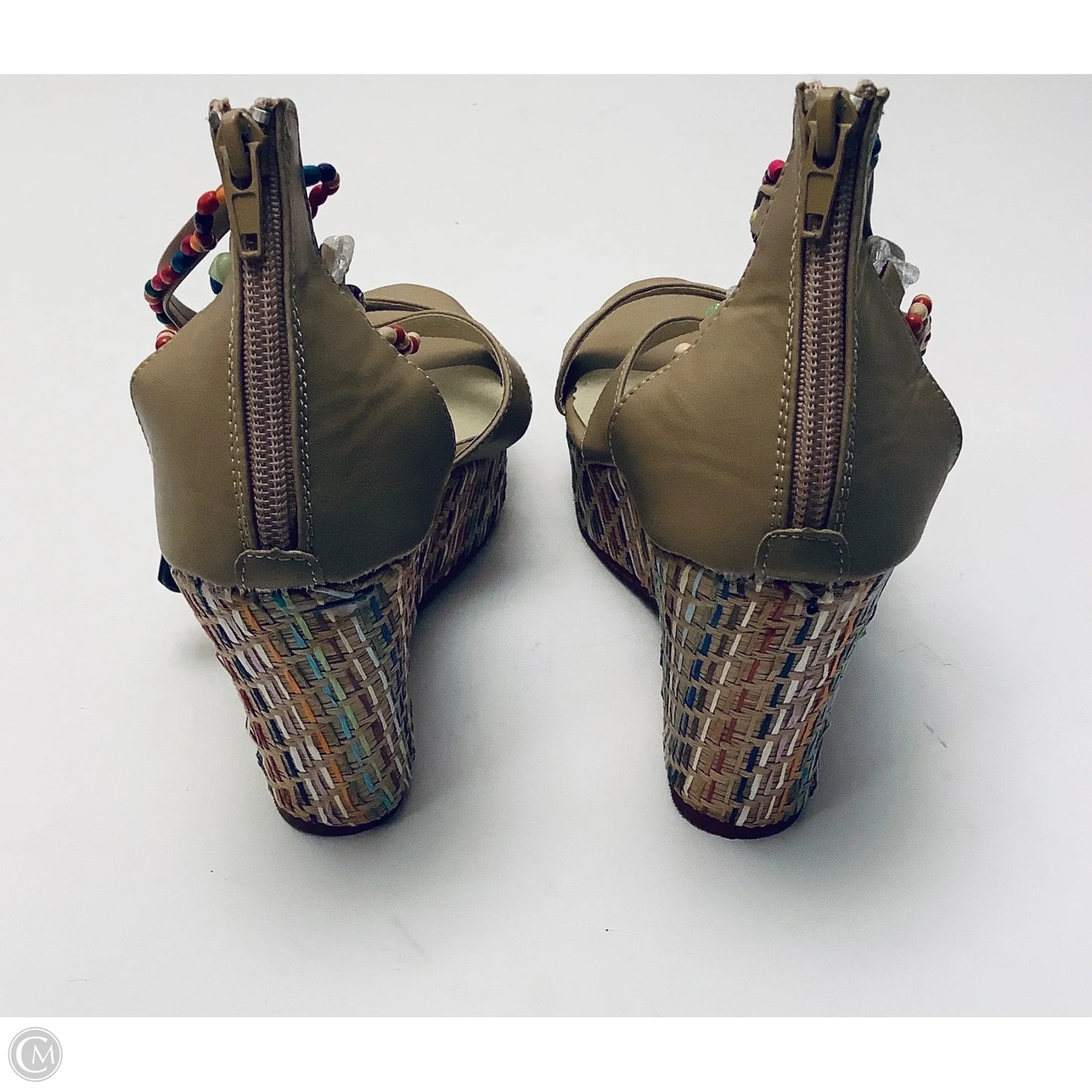 Sandals Heels Wedge By Clothes Mentor In Multi-colored, Size: 10