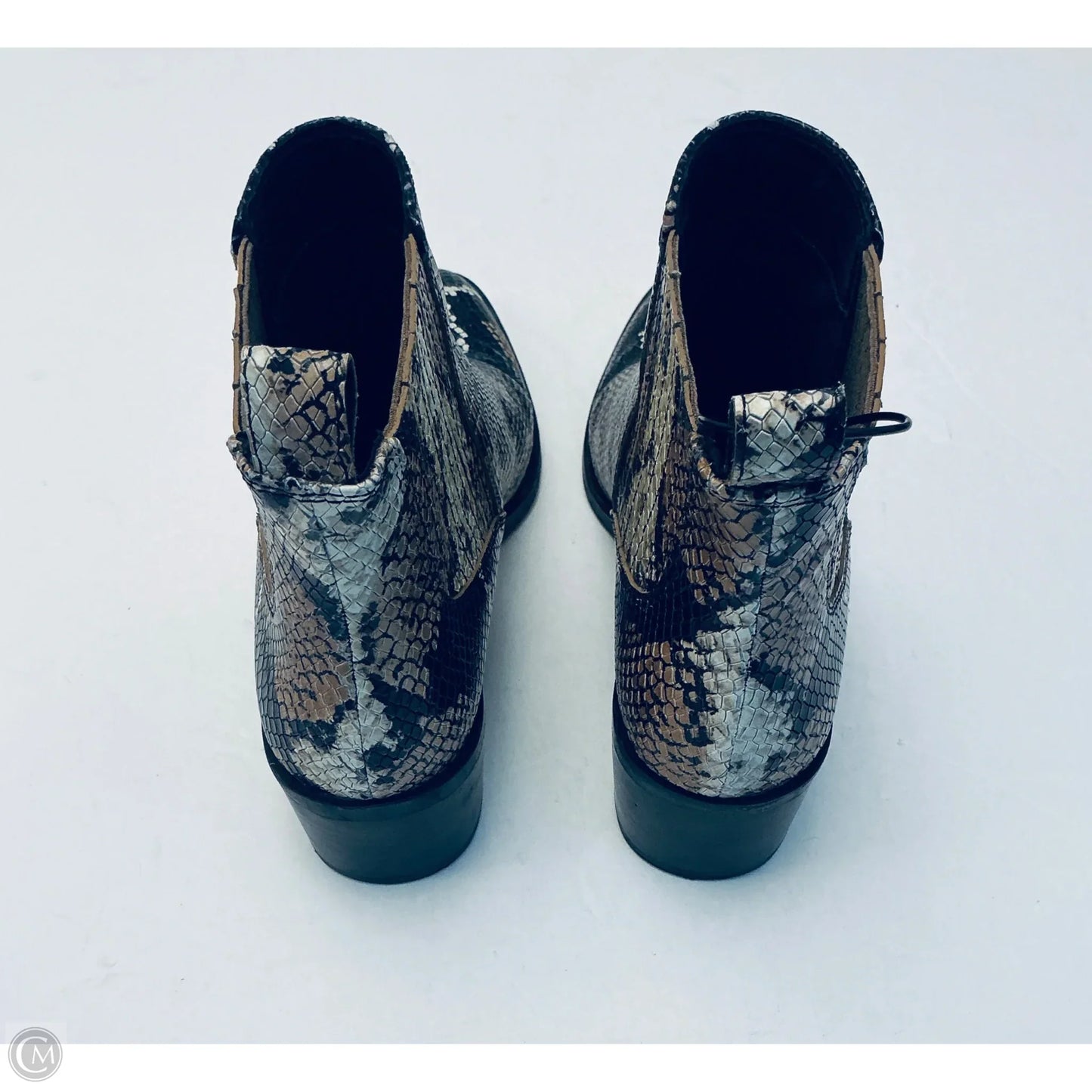 Boots Ankle Flats By Crown Vintage In Snakeskin Print, Size: 8