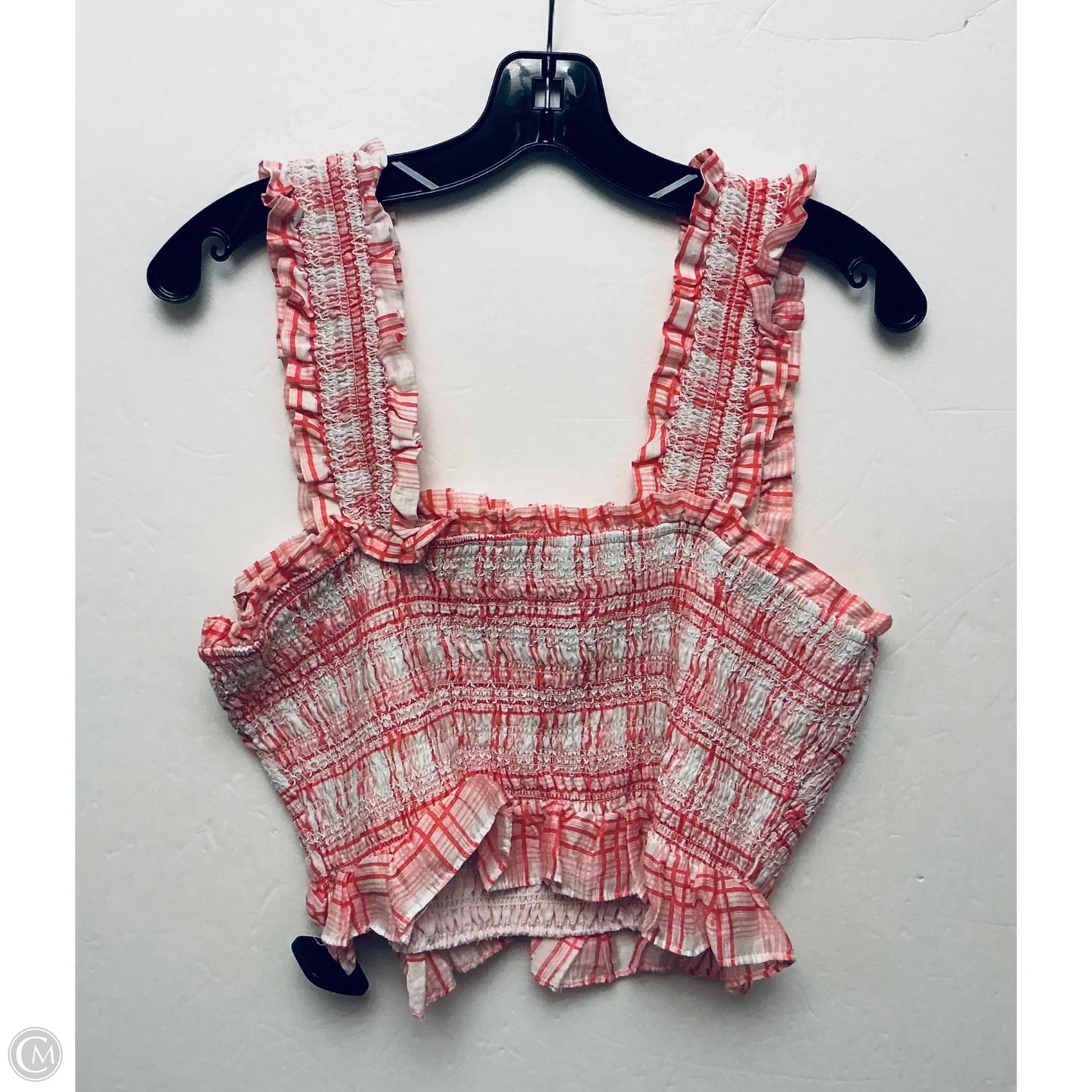 Top Sleeveless By Impeccable Pig In Pink & White, Size: L