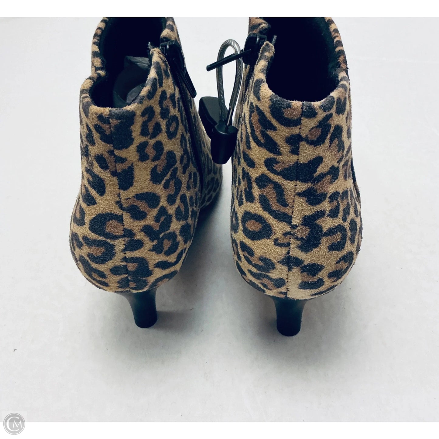 Boots Ankle Heels By Clarks In Animal Print, Size: 5.5