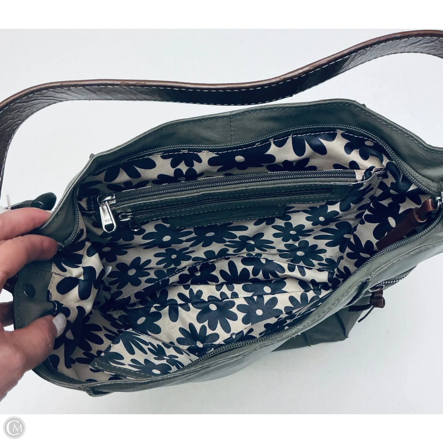 Handbag Leather By Clothes Mentor, Size: Medium