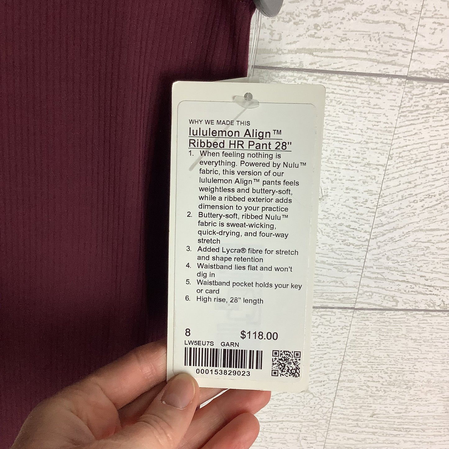 Athletic Leggings By Lululemon In Maroon, Size: 8