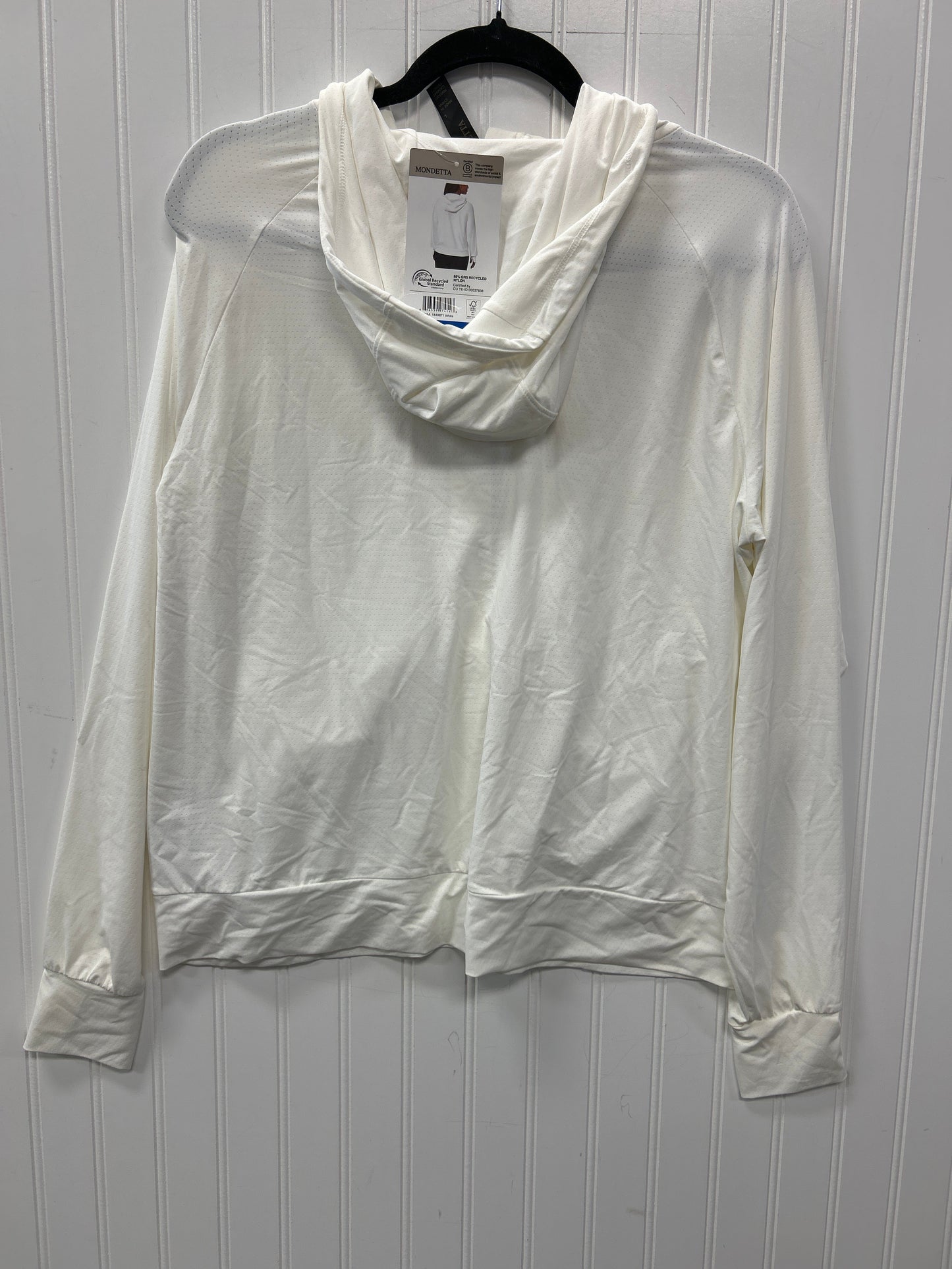 Athletic Top Ls Hoodie By Mondetta In White, Size:L