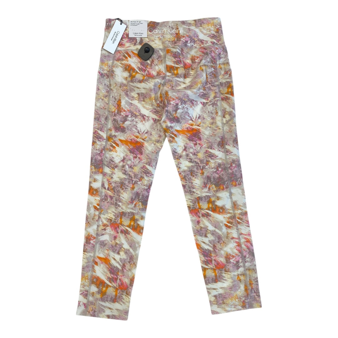 Athletic Leggings Capris By Calvin Klein Performance In Multi, Size:L