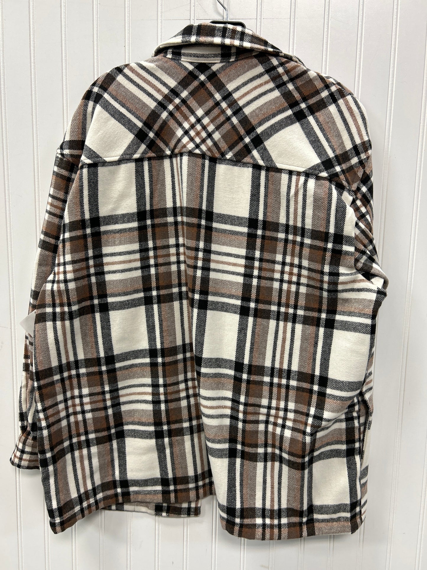 Jacket Fleece By Hfx In Brown & Cream, Size:S