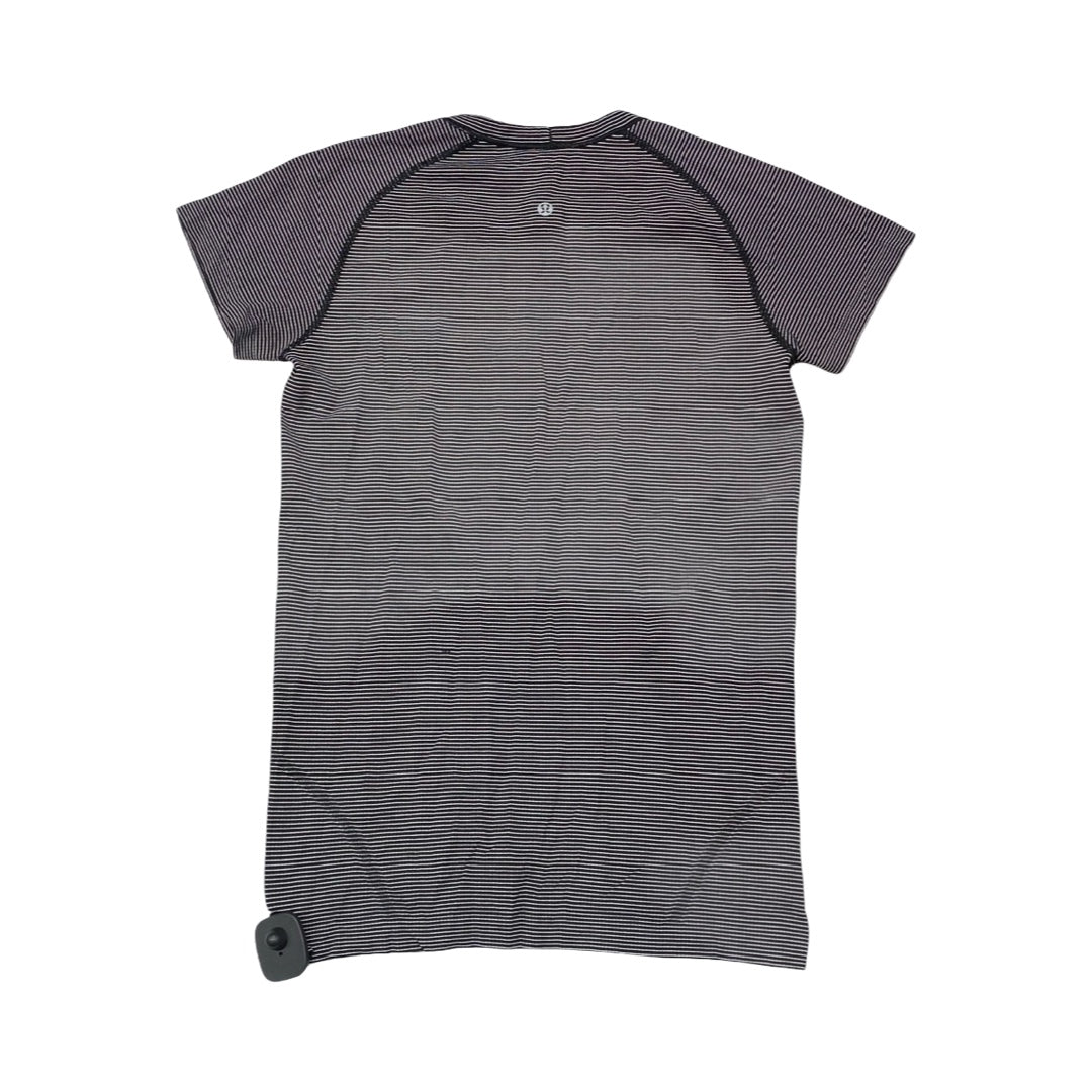 Athletic Top Ss By Lululemon In Black & White, Size:10