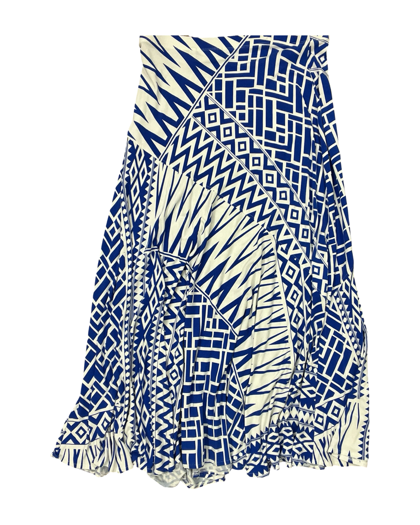 Skirt Maxi By Chicos In Blue & White, Size:L