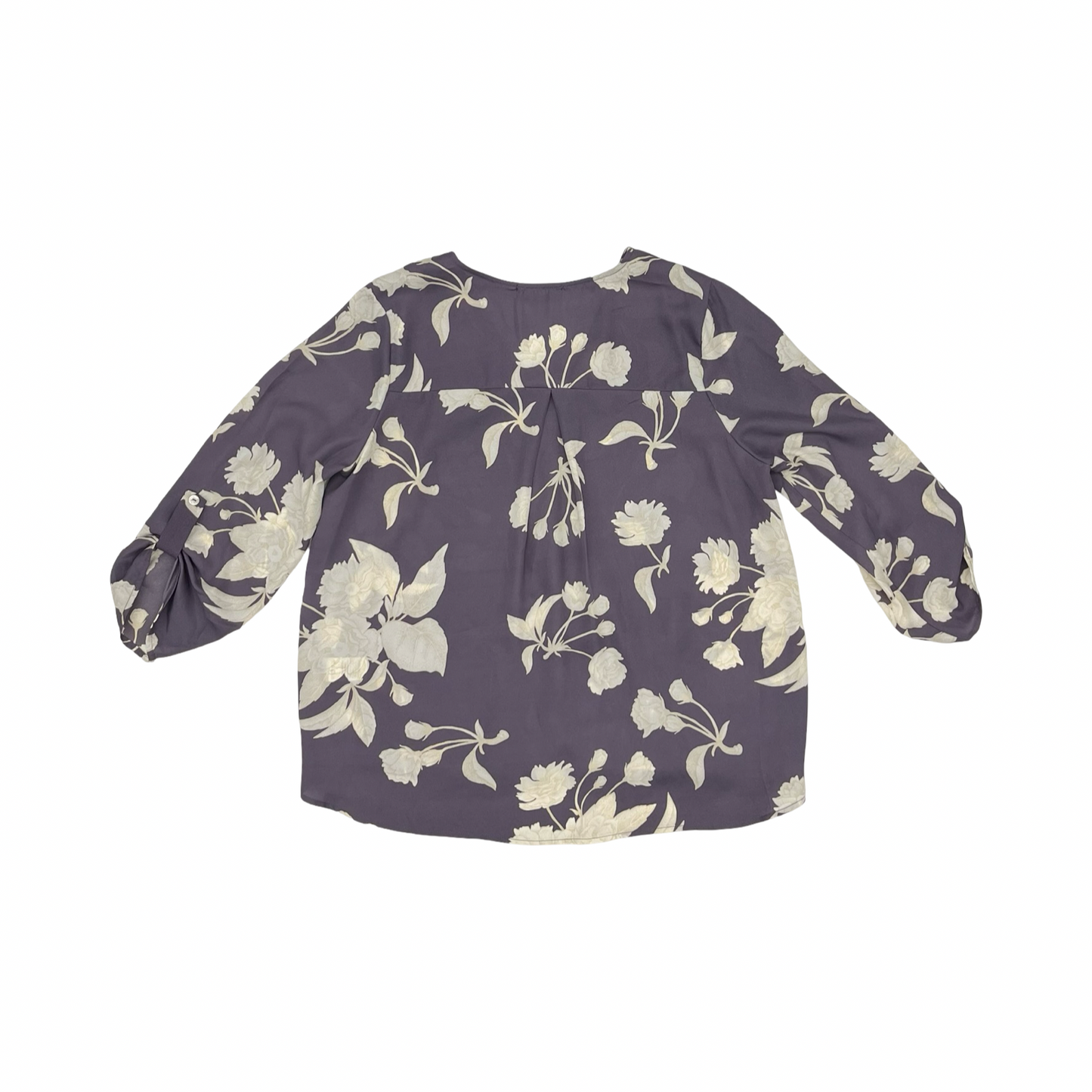 Blouse 3/4 Sleeve By West Kei In Purple & Tan, Size:M