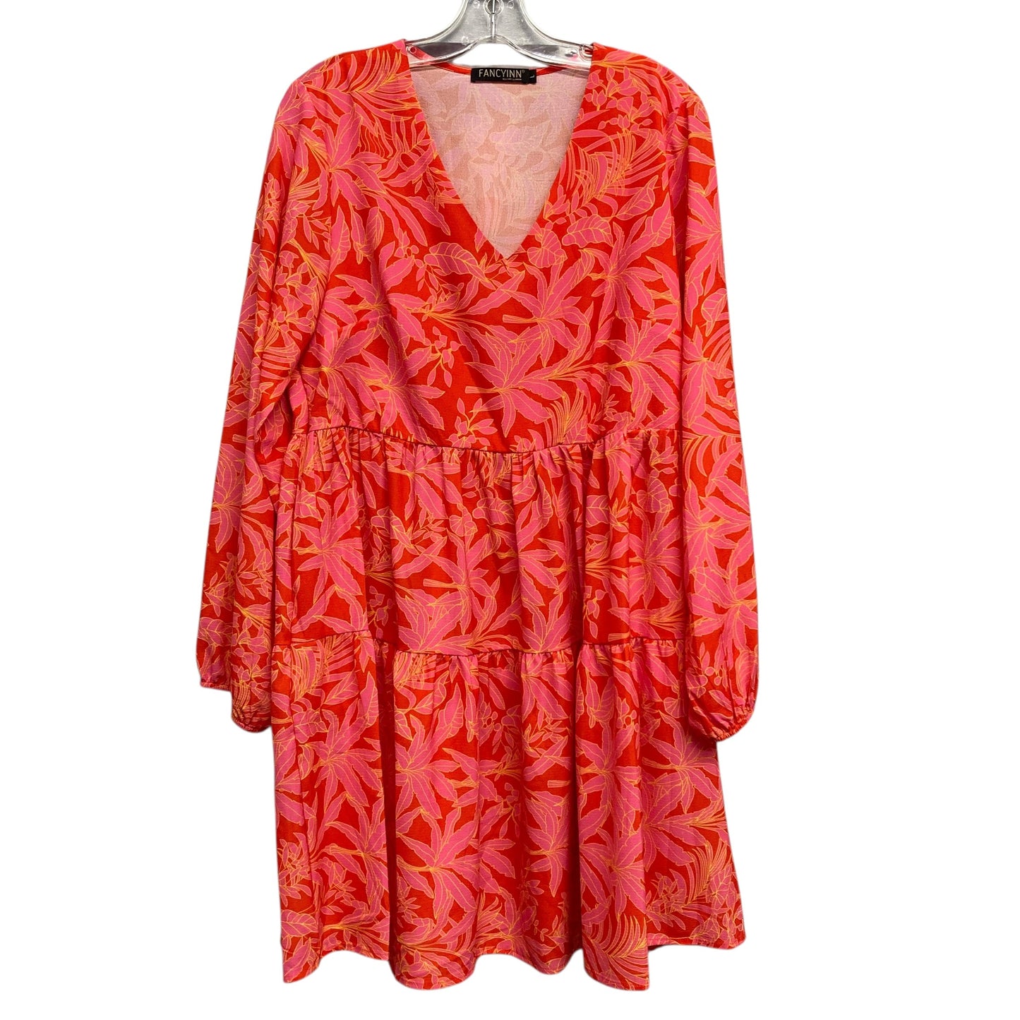 Dress Casual Short By FANCYINN In Orange & Pink, Size:L