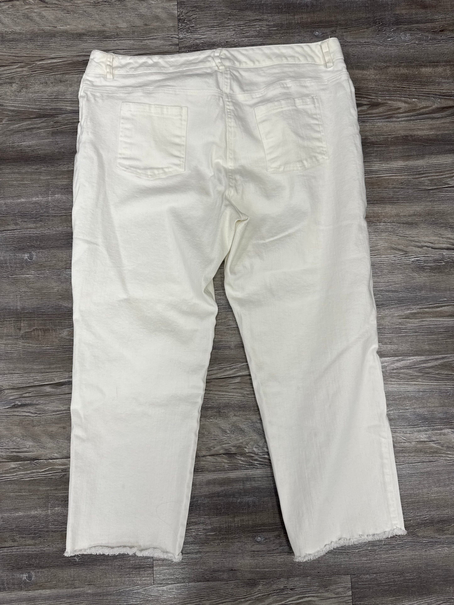 Jeans Designer By Elliott Lauren In White Denim, Size:14