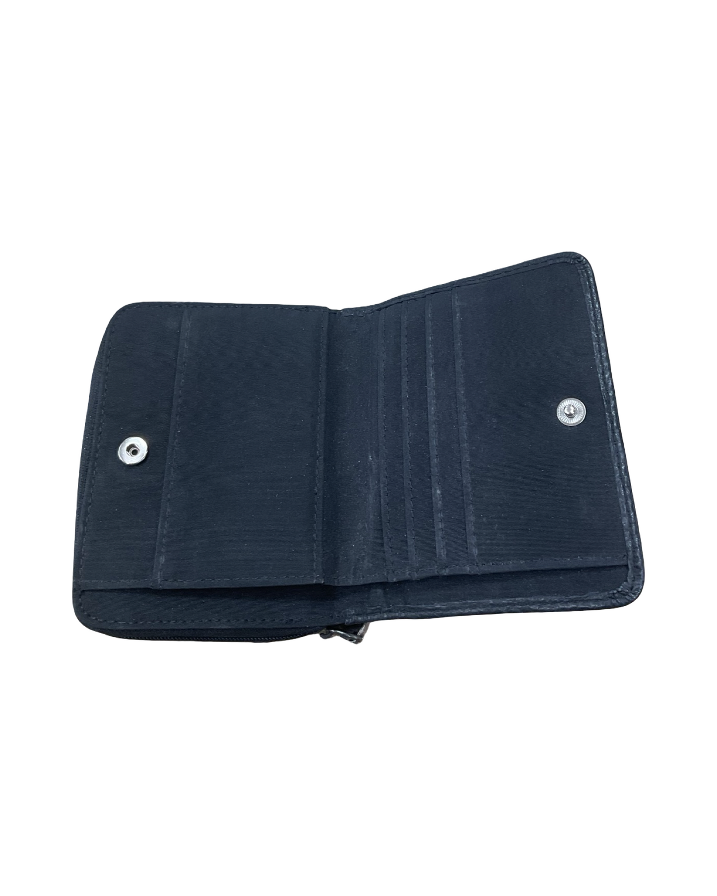 Wallet Leather By Fossil In Black & Blue, Size:Small