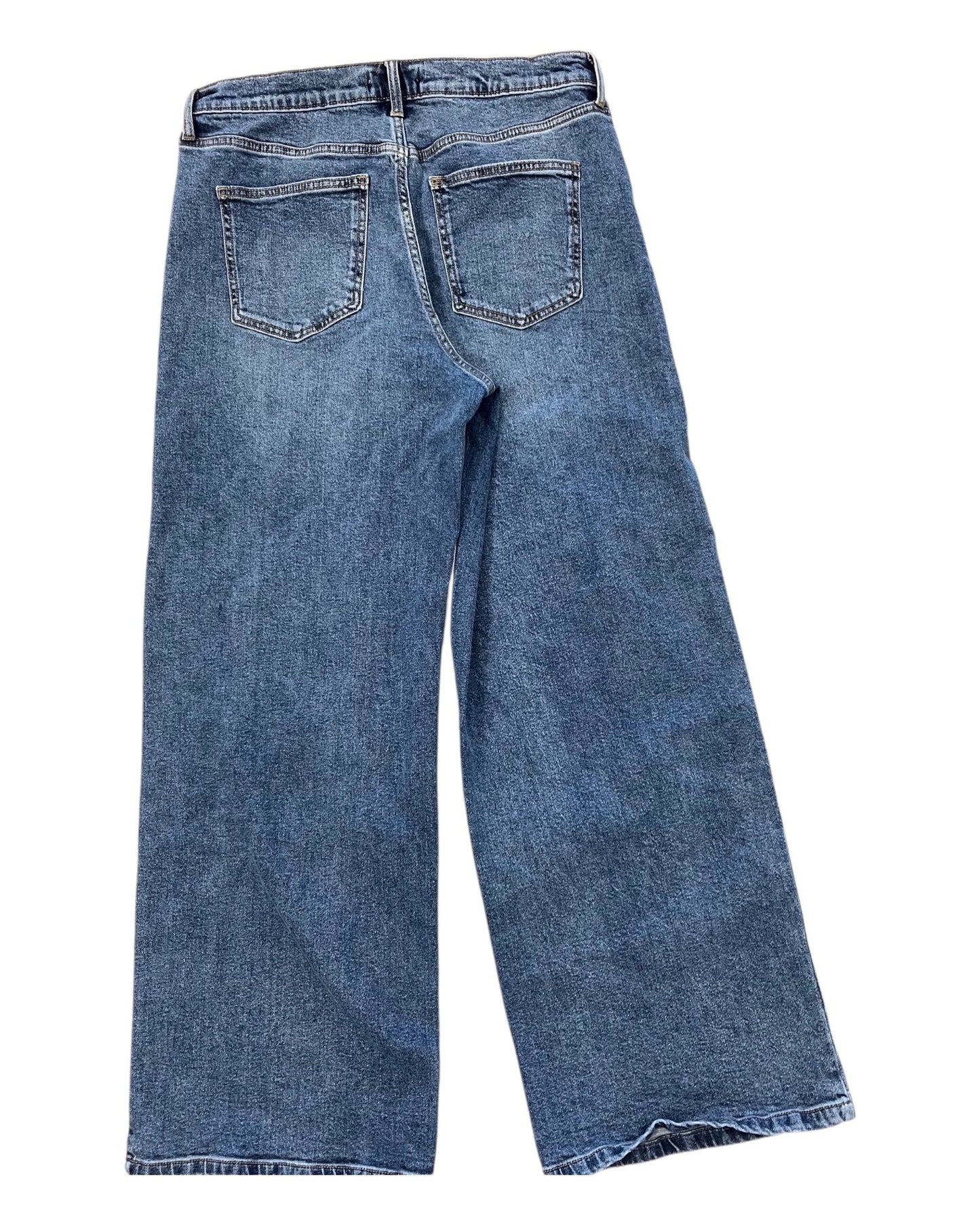 Jeans Wide Leg By Nine West In Blue Denim, Size:12