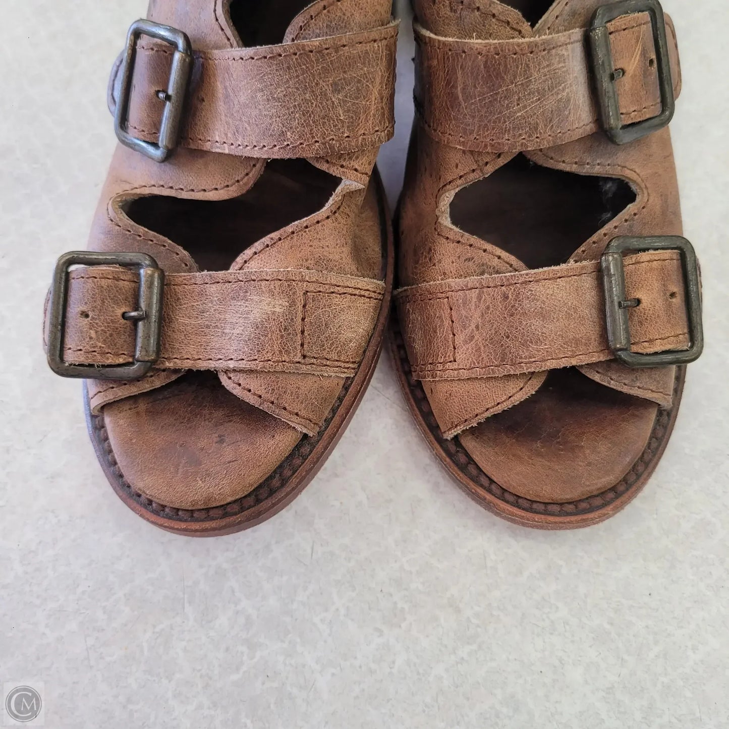 Sandals Heels Block By Freebird In Brown, Size: 7