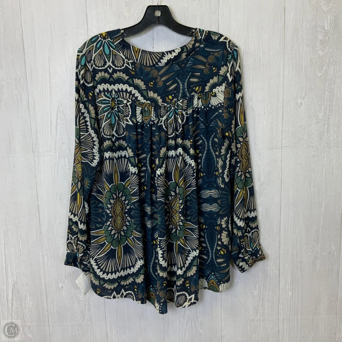 Blouse Long Sleeve By H&m In Navy, Size: M