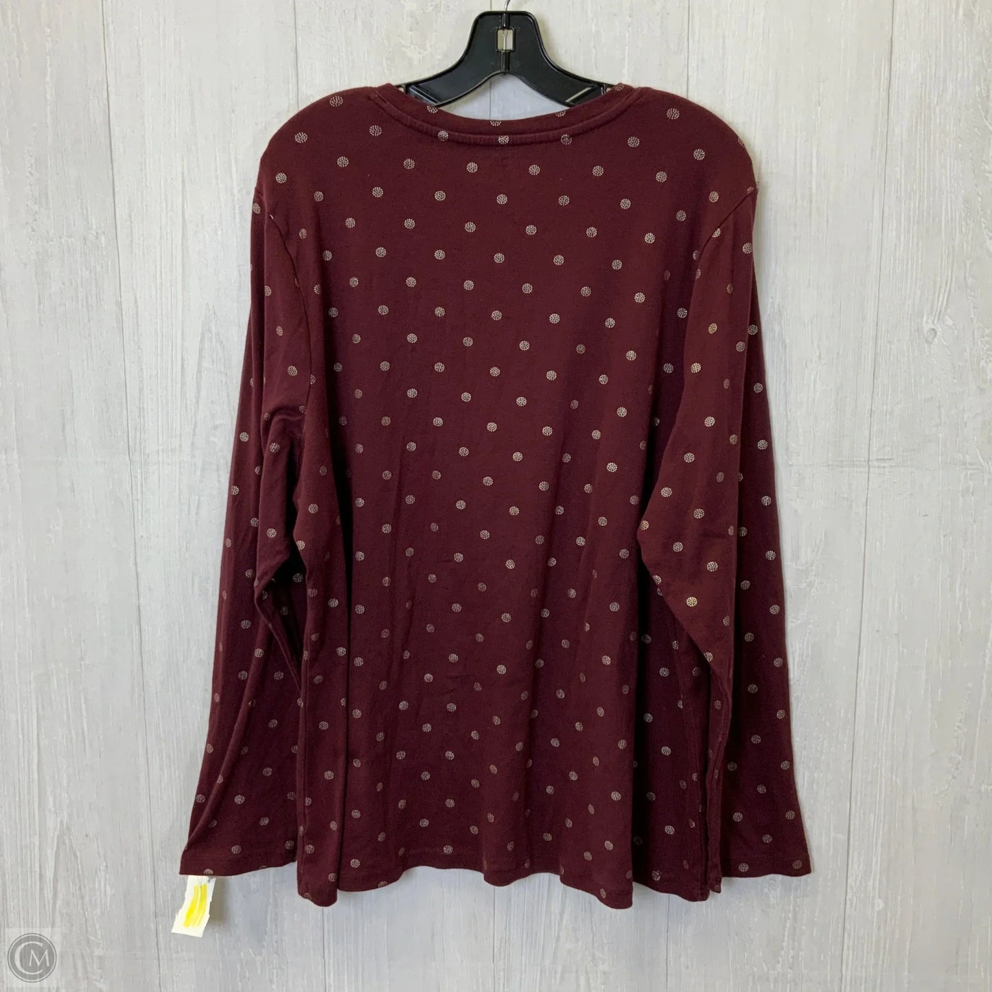 Top Long Sleeve Basic By Lane Bryant In Maroon, Size: 3x