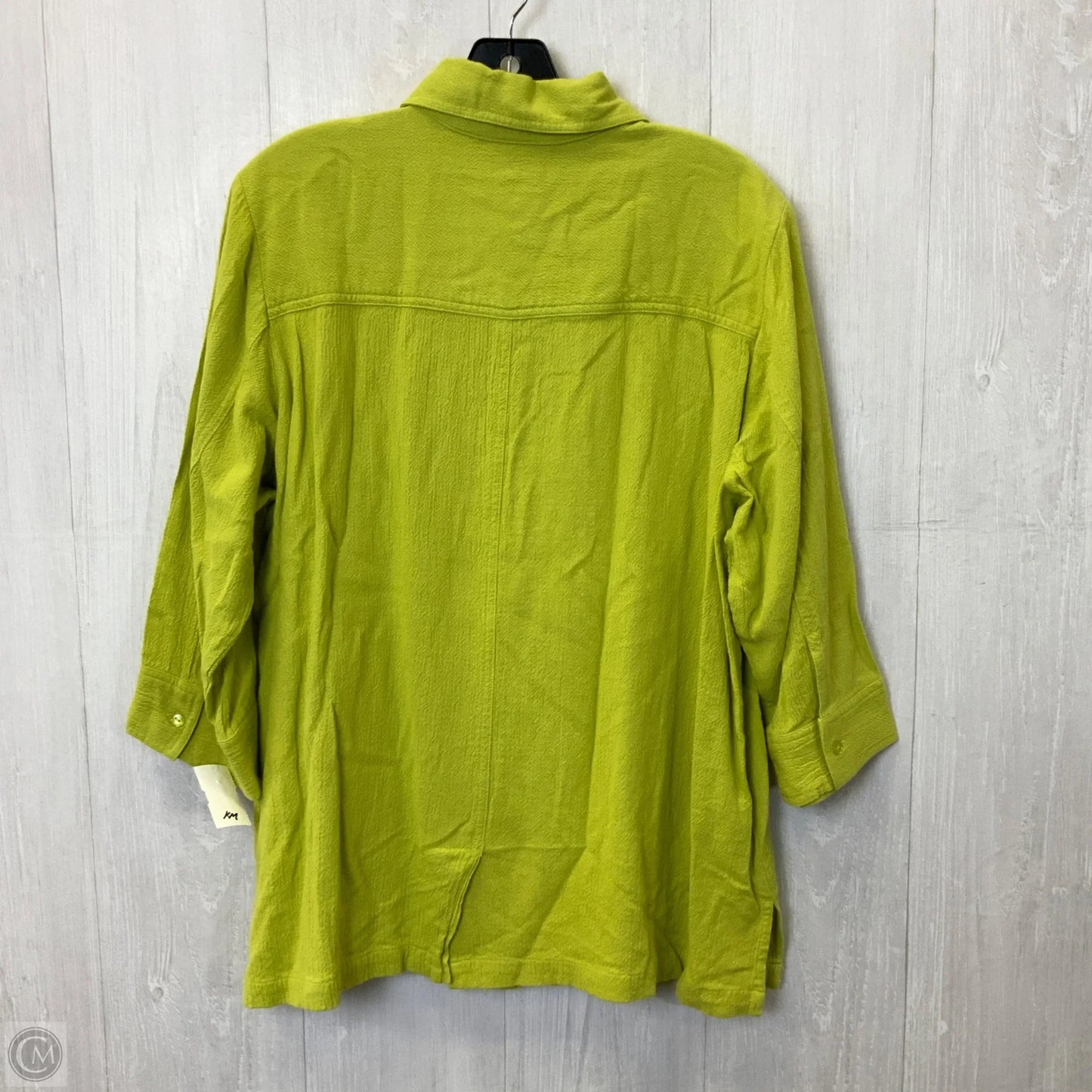 Blouse 3/4 Sleeve By Coldwater Creek In Green, Size: 1x