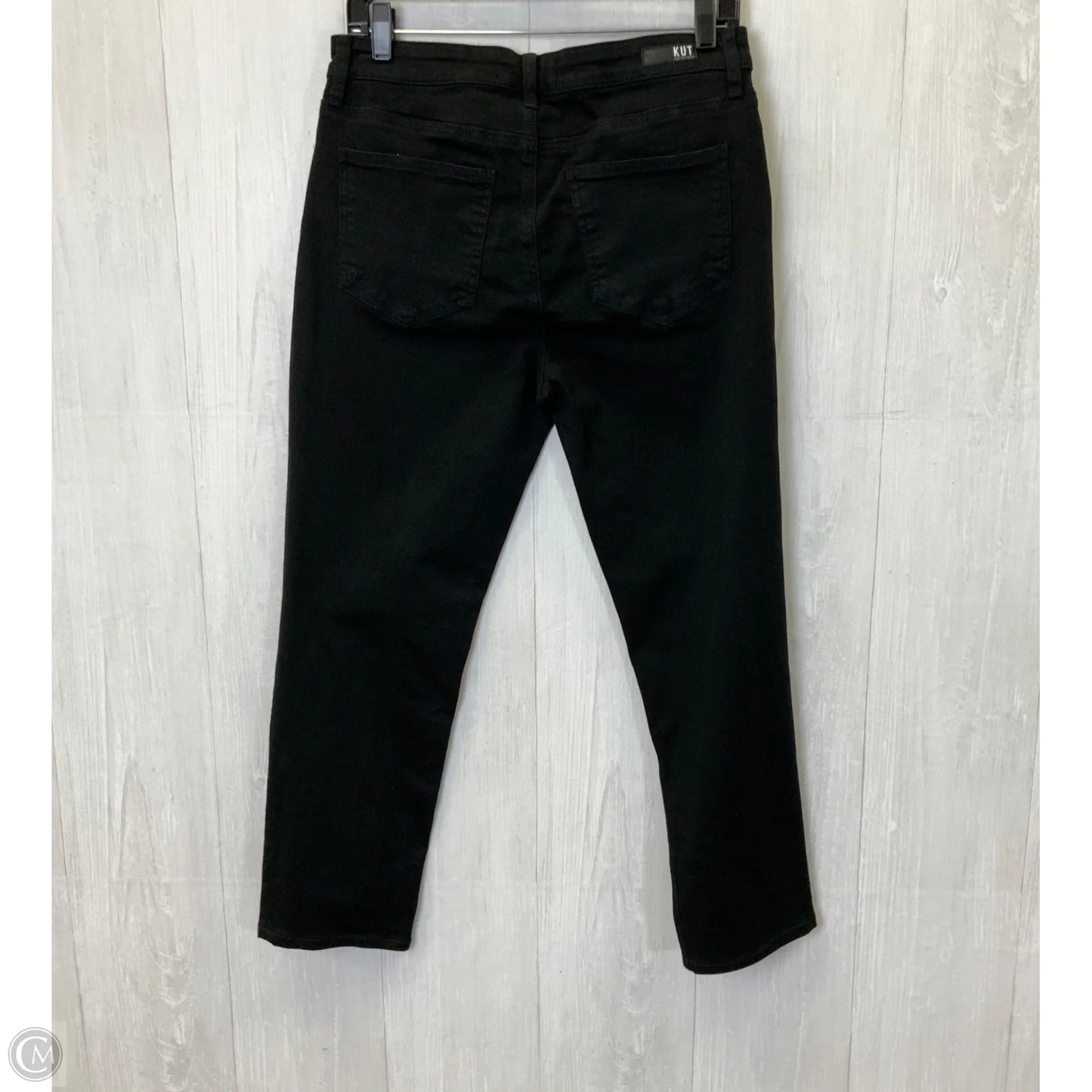 Jeans Straight By Kut In Black Denim, Size: 4