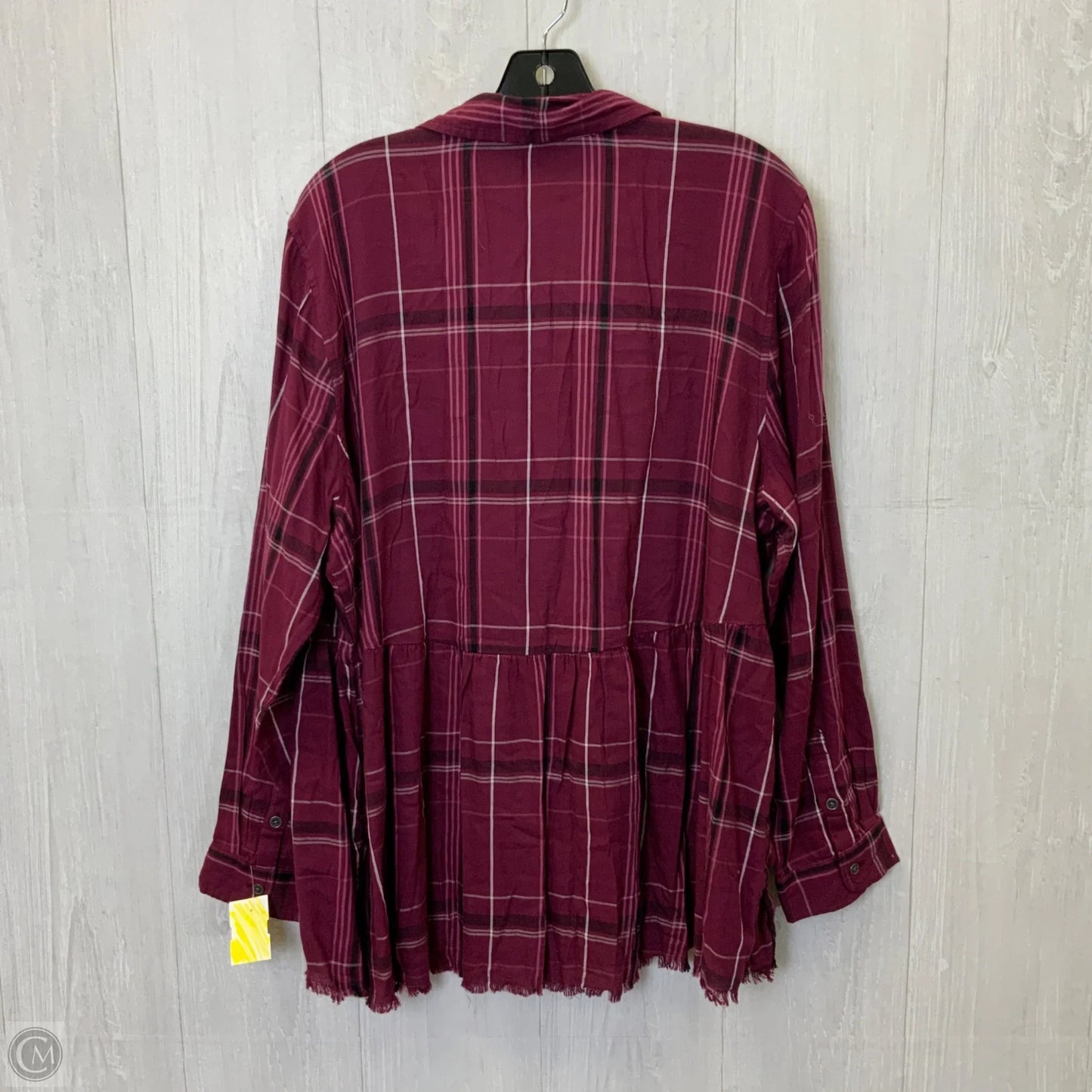 Top Long Sleeve By True Craft In Plaid Pattern, Size: 2x