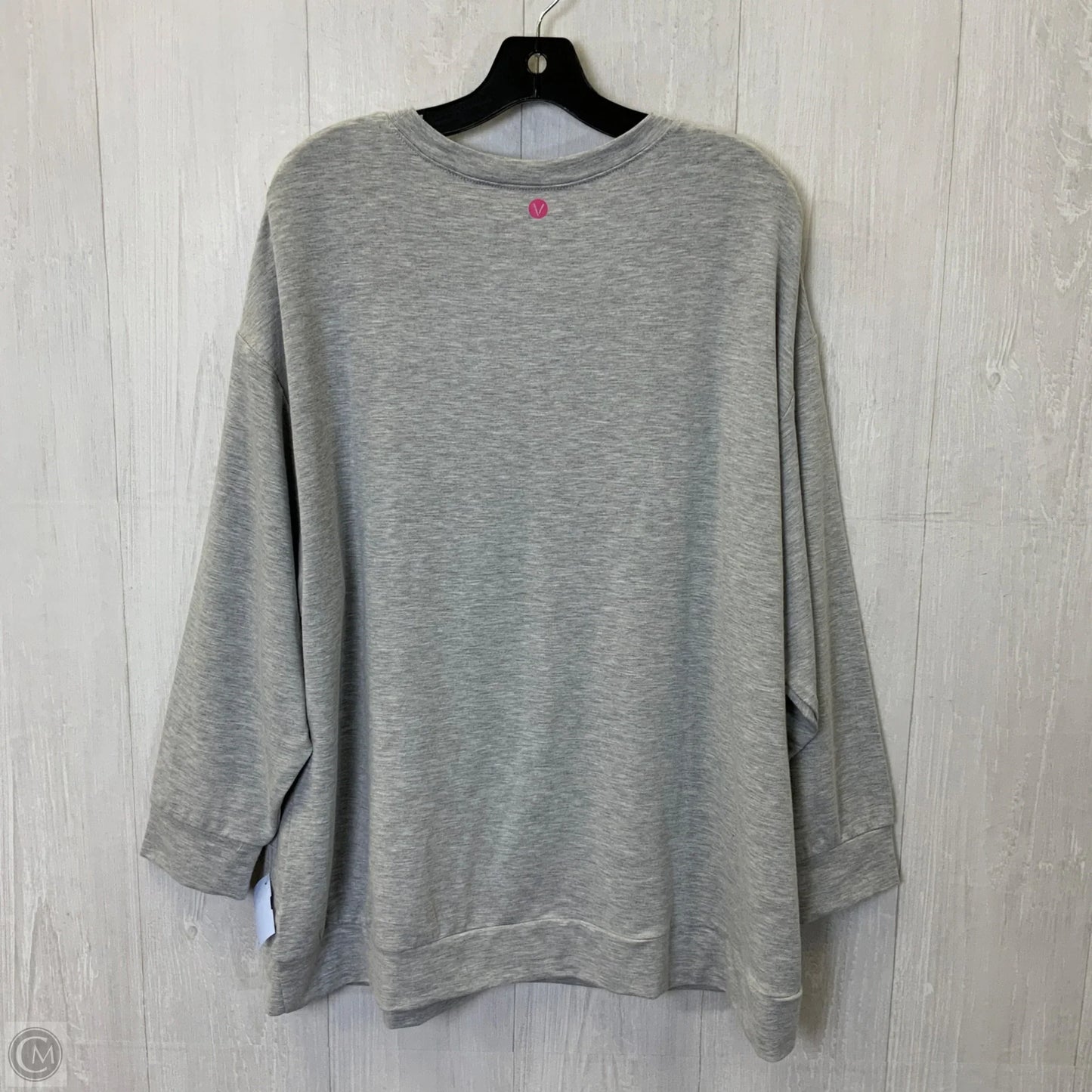 Top Long Sleeve By Livi Active In Grey, Size: 1x