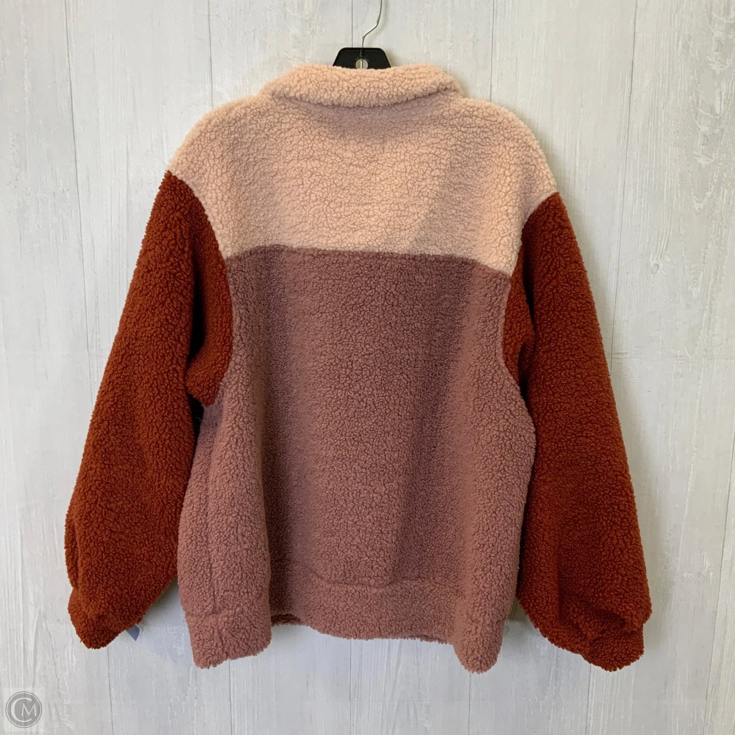 Jacket Faux Fur & Sherpa By Universal Thread In Orange & Pink, Size: L