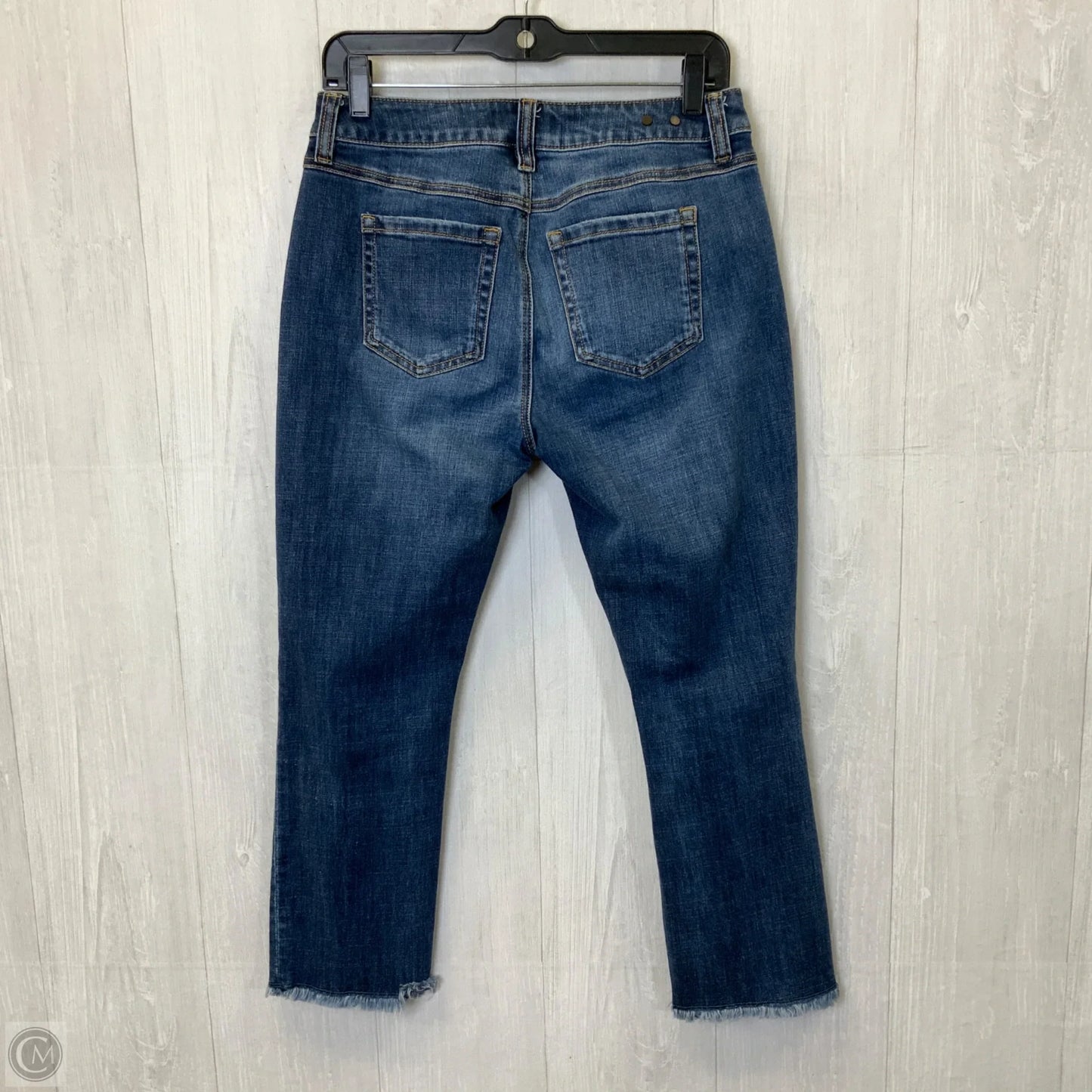 Jeans Straight By Cabi In Blue Denim, Size: 4