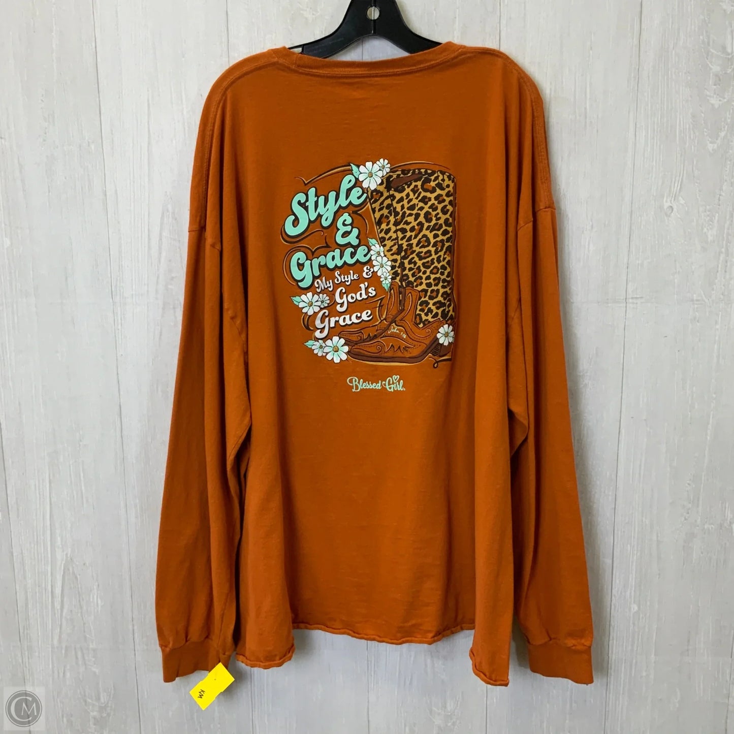 Top Long Sleeve By Clothes Mentor In Orange, Size: 3x