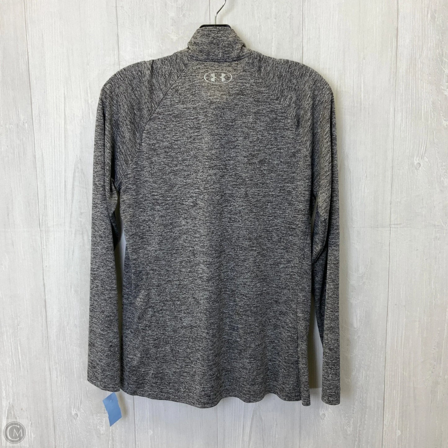 Athletic Top Long Sleeve Collar By Under Armour In Grey, Size: L