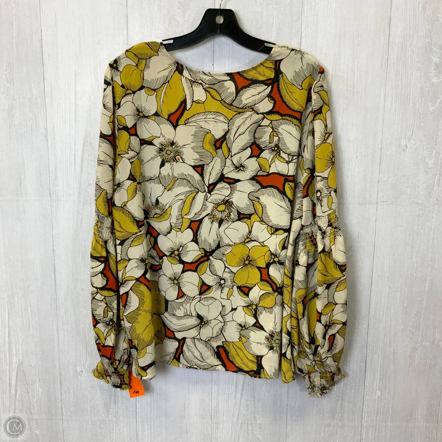 Blouse Long Sleeve By Cabi In Beige, Size: L