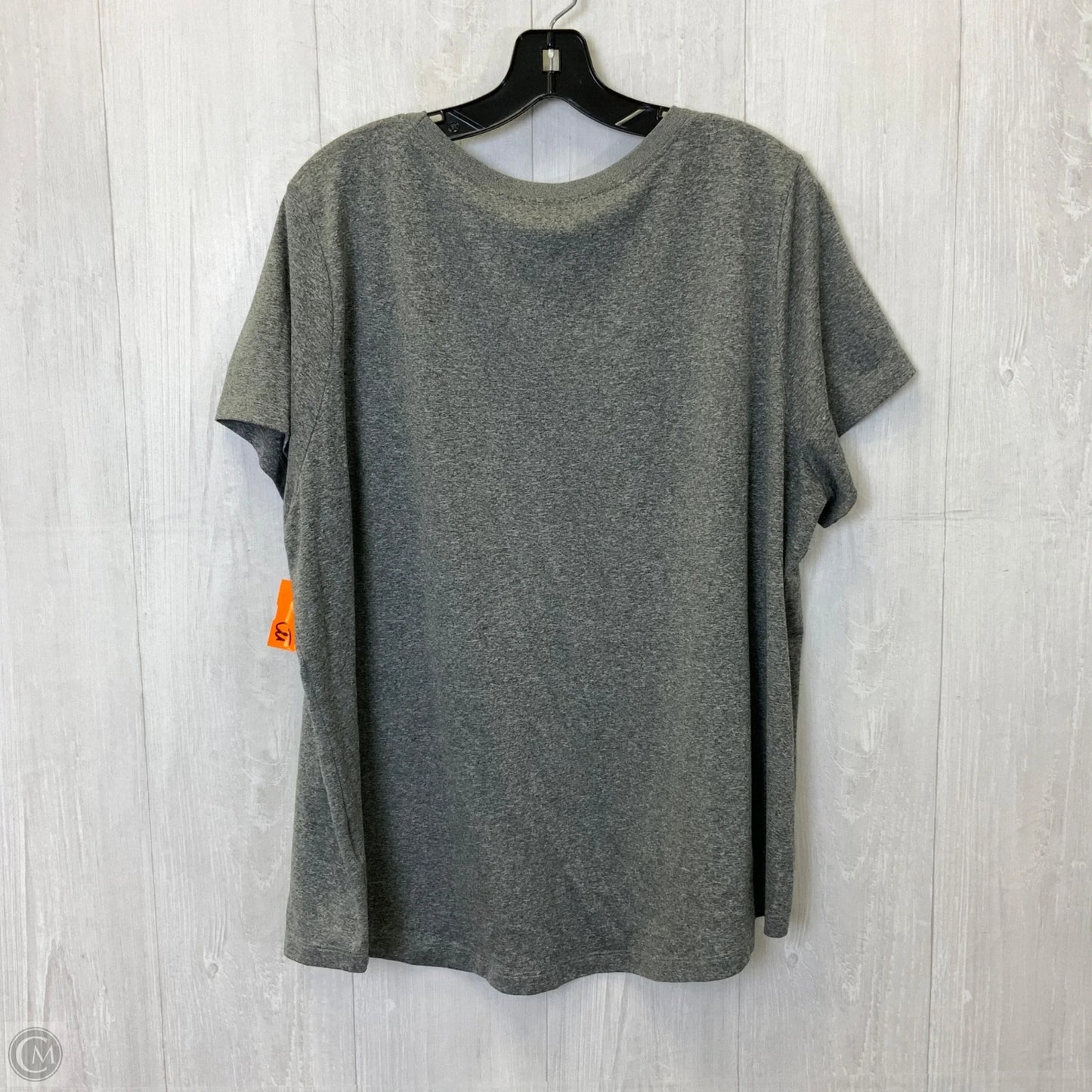 Athletic Top Short Sleeve By Nike In Grey, Size: 3x