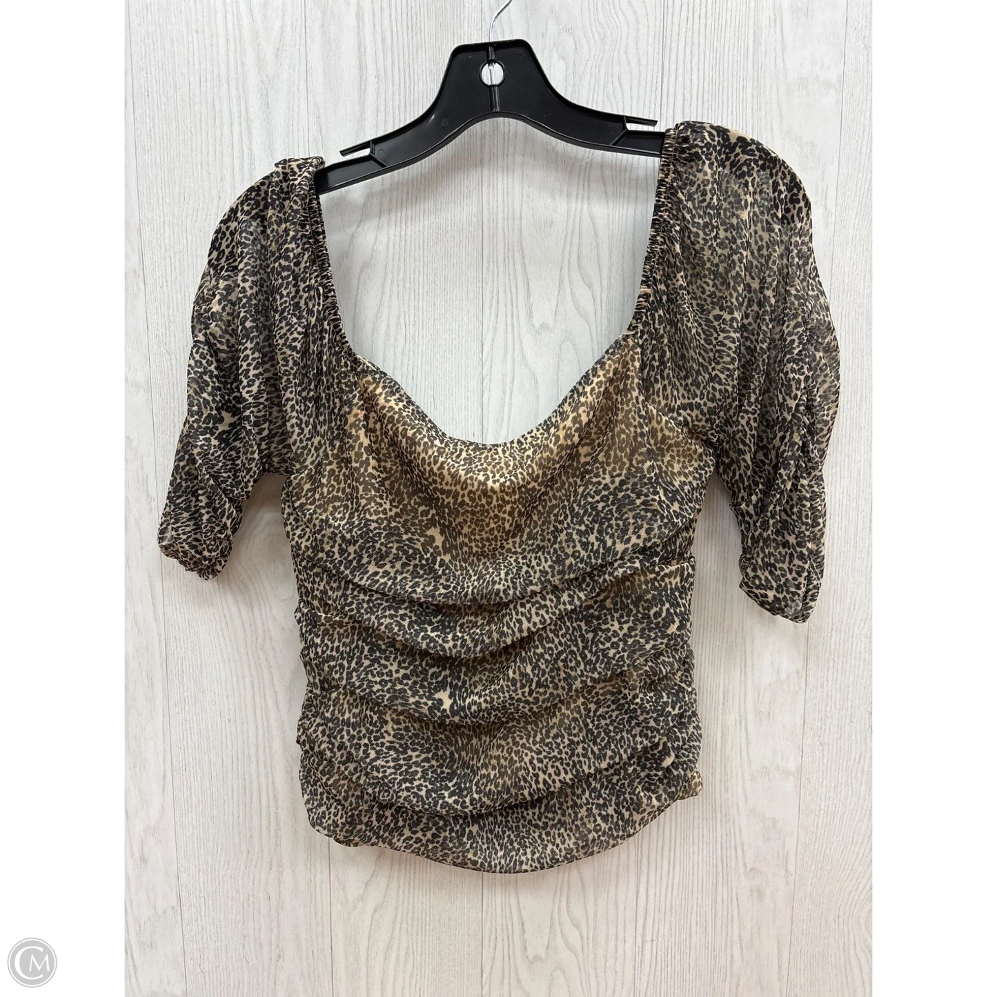 Top Short Sleeve By Anthropologie In Animal Print, Size: M