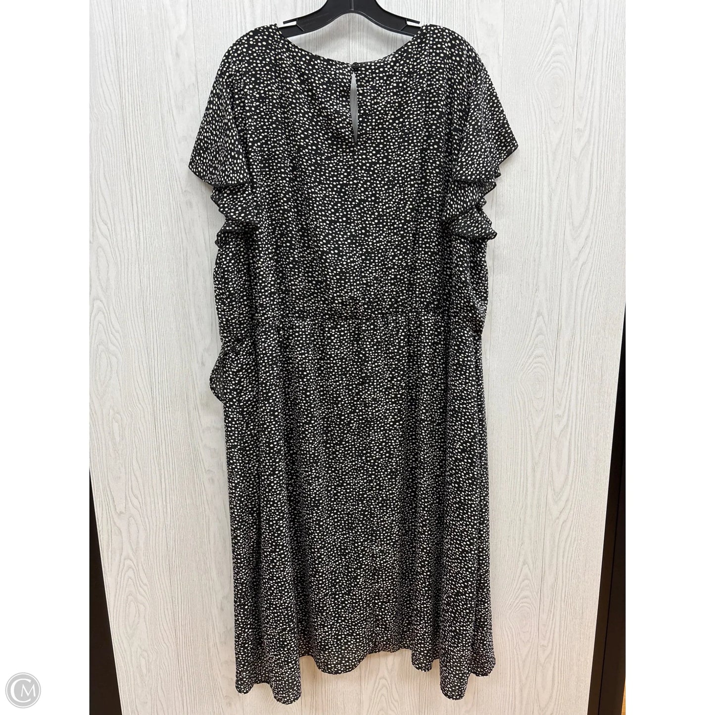 Dress Casual Midi By Signature Collection In Black White, Size: 3x