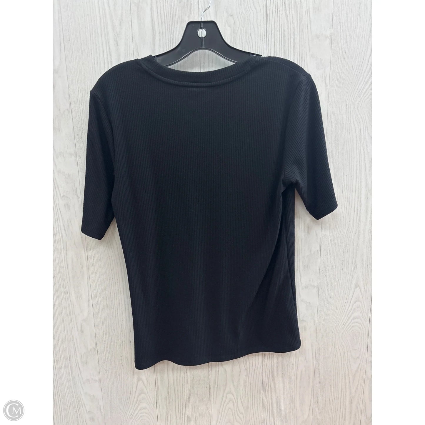 Top Short Sleeve By Simply Vera In Black, Size: L