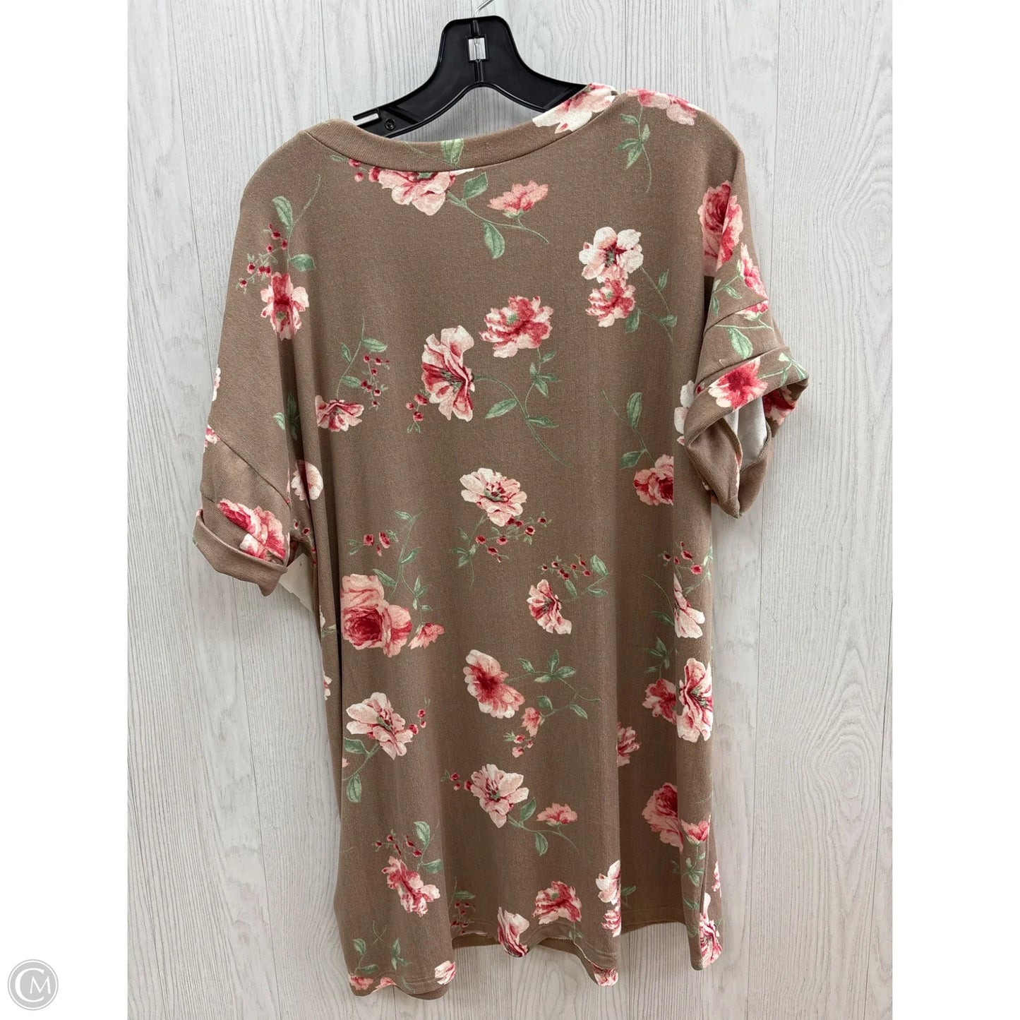 Top Short Sleeve By Flamingo Urban In Floral Print, Size: Xl