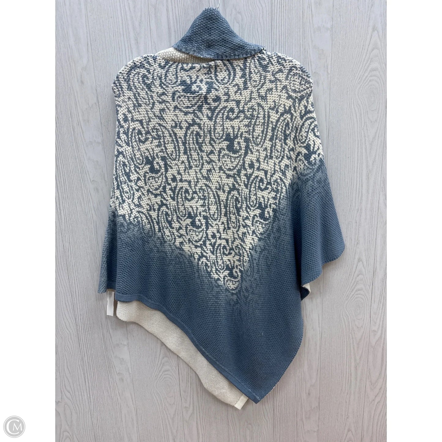 Sweater By Chicos In Blue & Cream, Size: Osfm