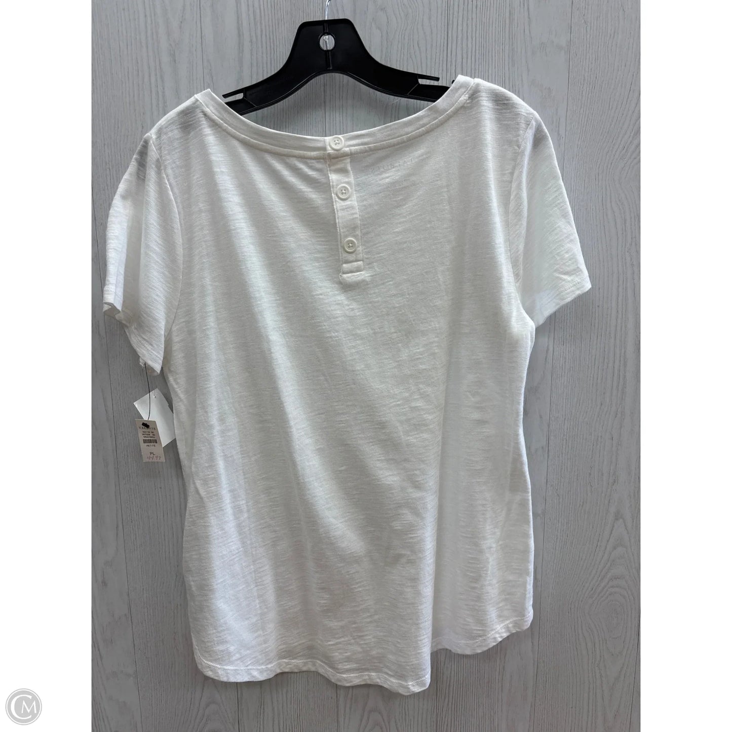 Top Short Sleeve By Talbots In White, Size: L
