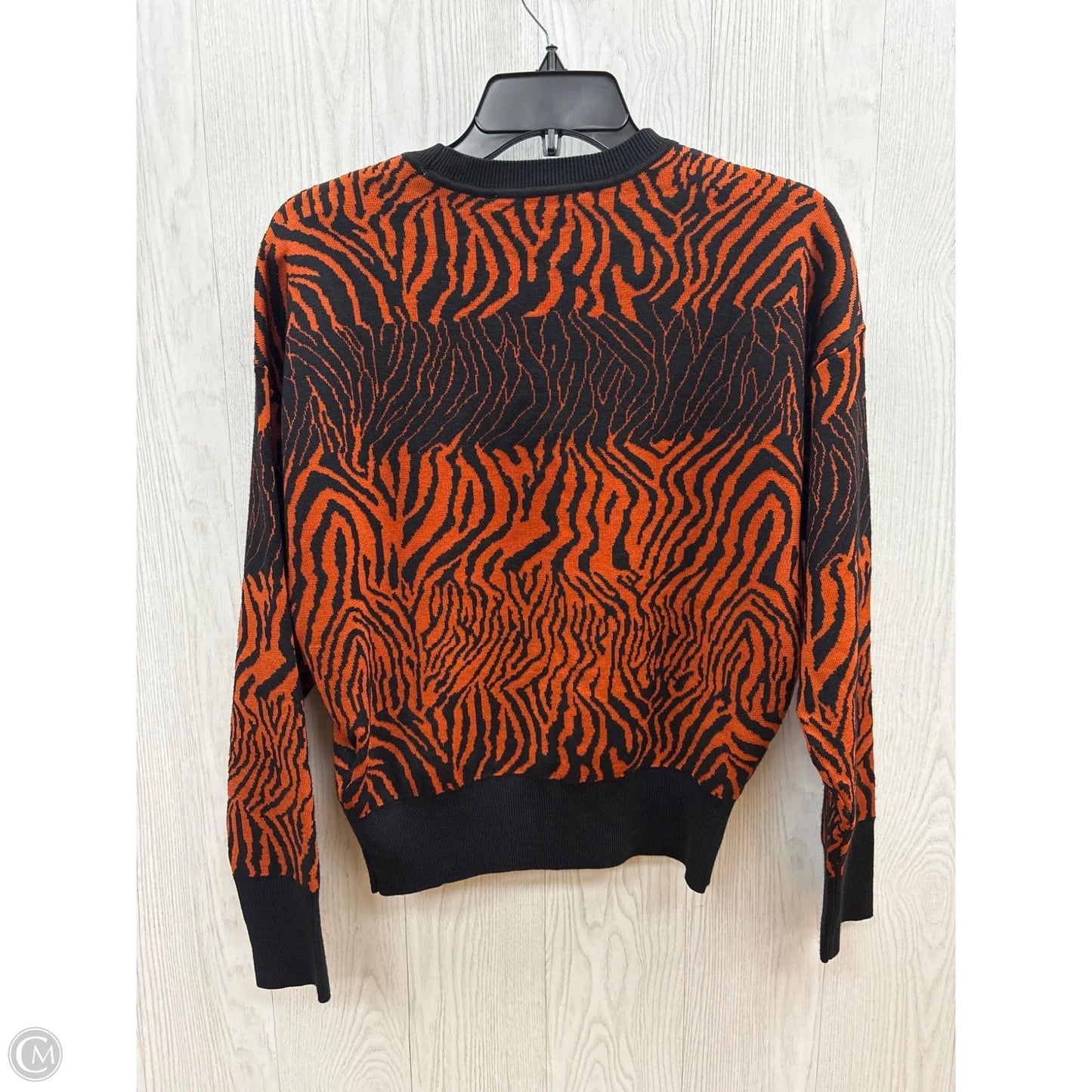 Sweater By Dkny In Black & Orange, Size: S