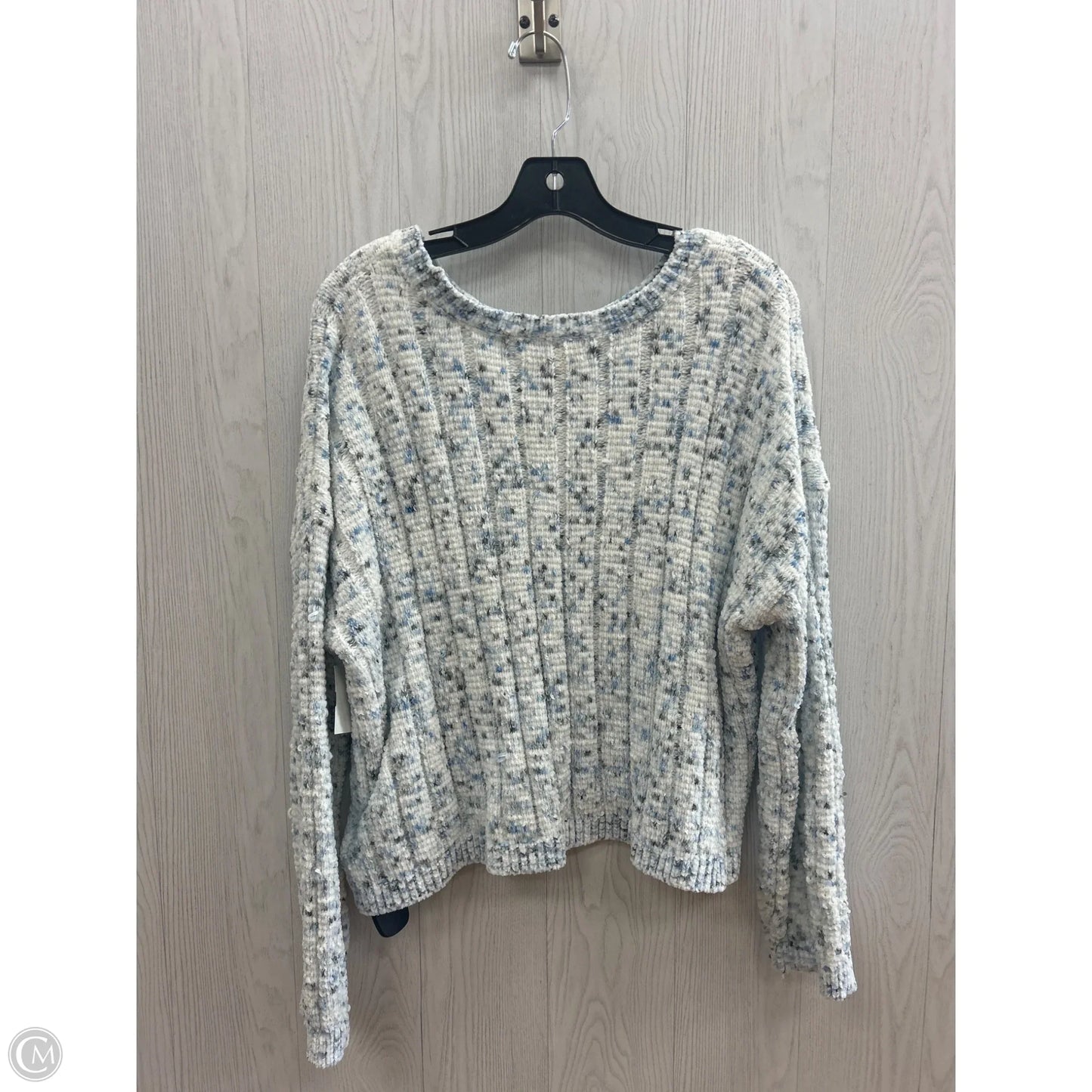 Sweater By Francesca's In Blue & White, Size: L