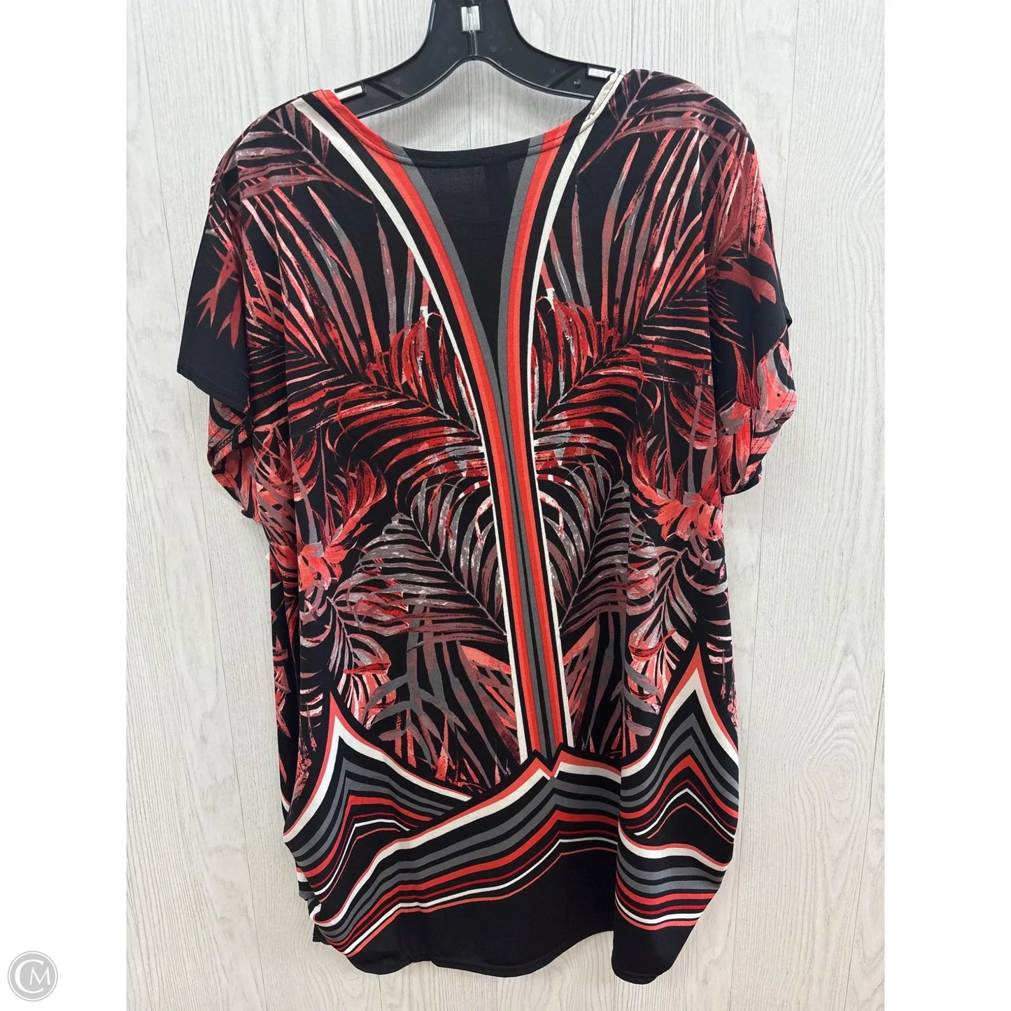 Top Short Sleeve By Clothes Mentor In Black & Red, Size: L