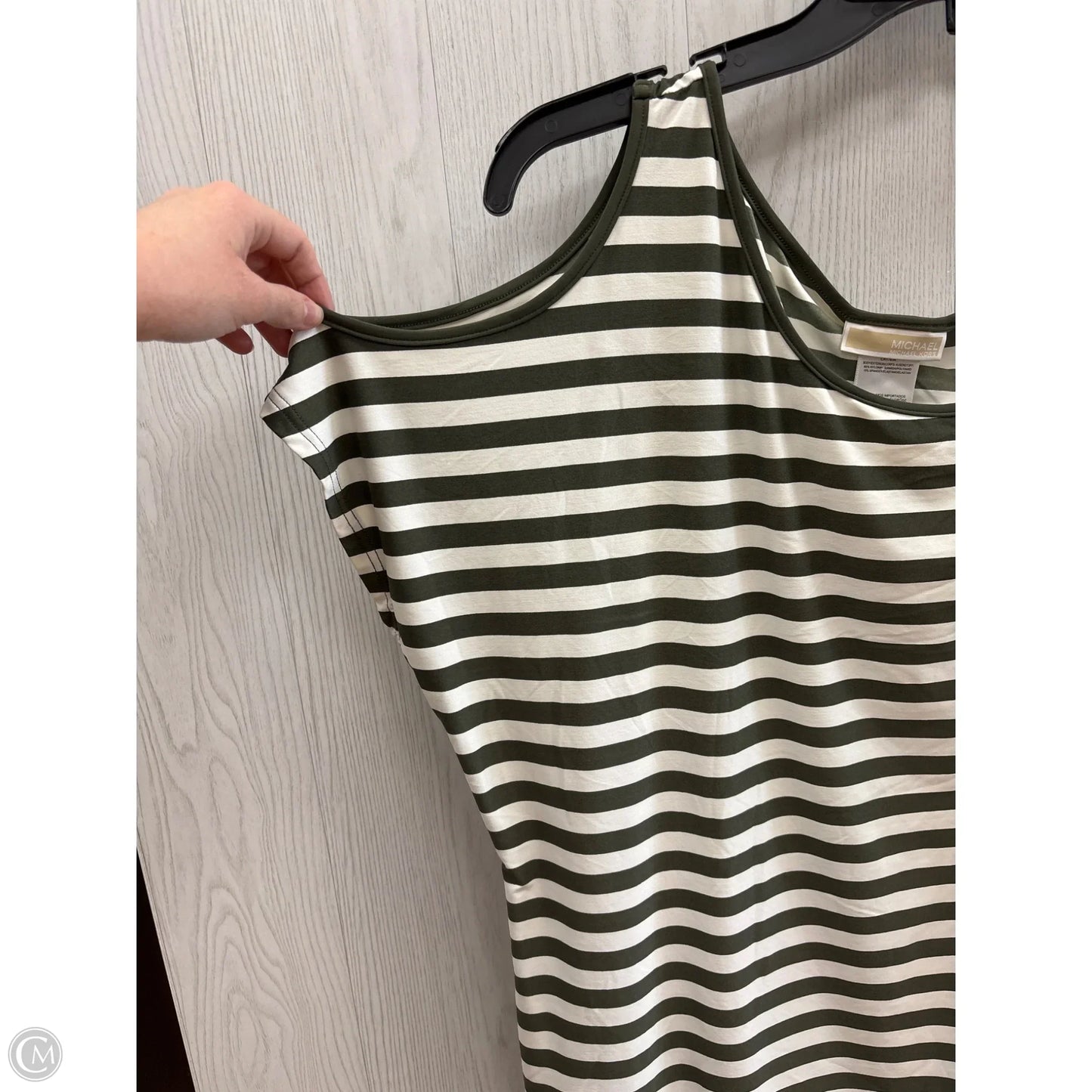 Top Short Sleeve By Michael By Michael Kors In Green & White, Size: M