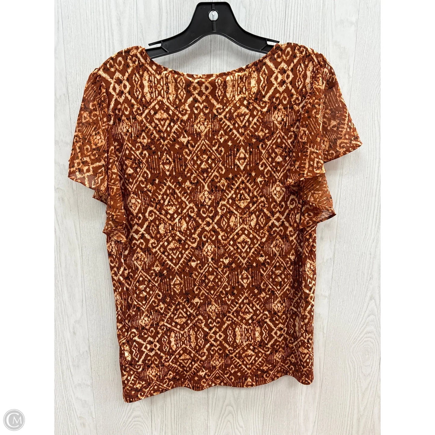 Top Short Sleeve By Calvin Klein In Orange, Size: M